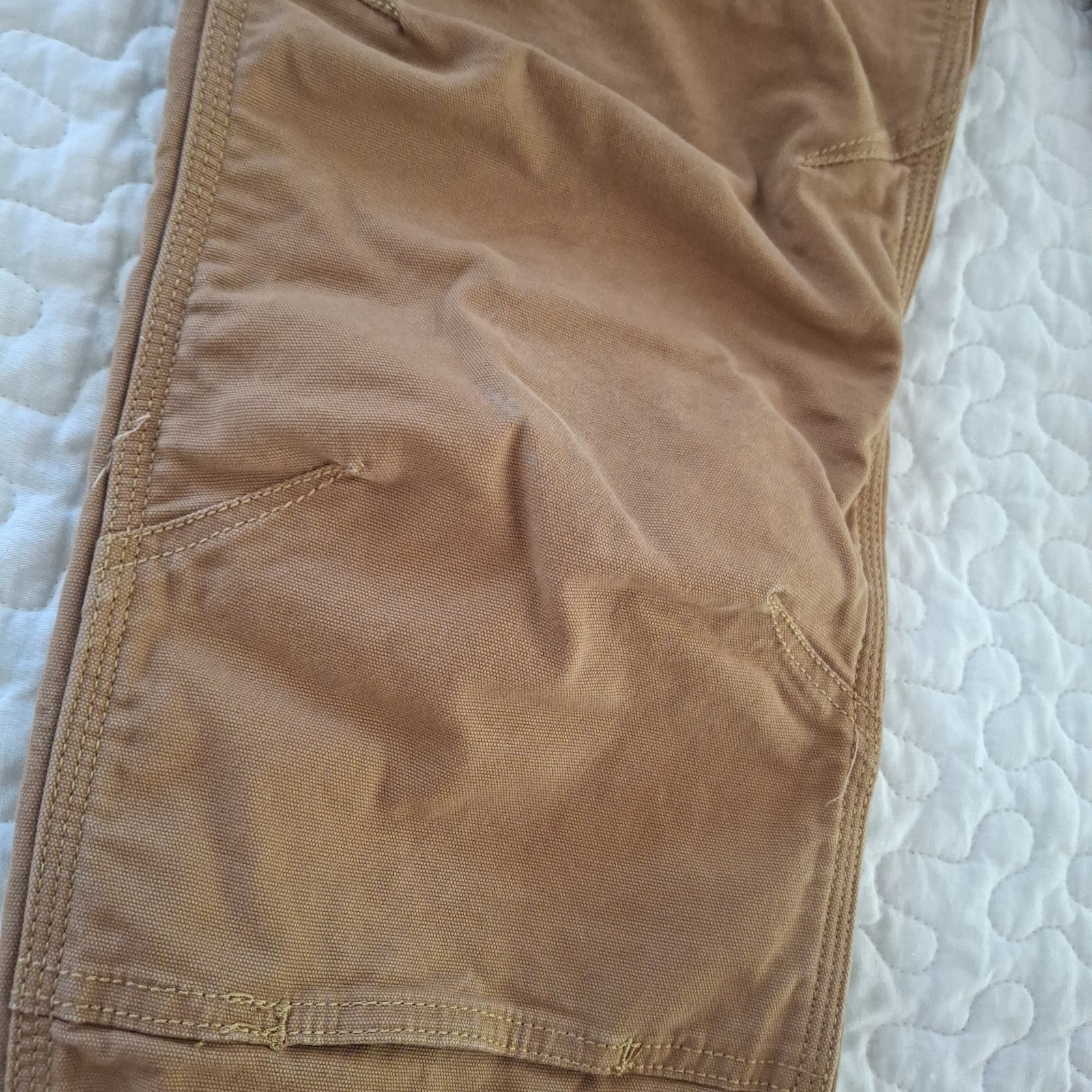 Carhartt Relaxed Straight Double Front Canvas Brown Workwear Pants Men 30×32