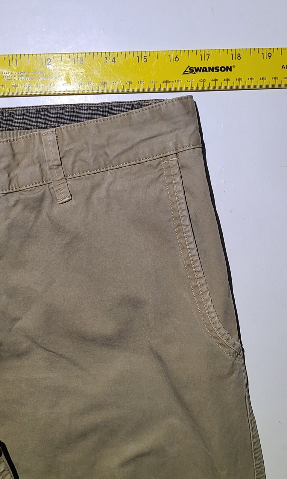 Strellson Khaki Pants Mens 34X31 Khaki Straight Fit Chino Slash Pockets
