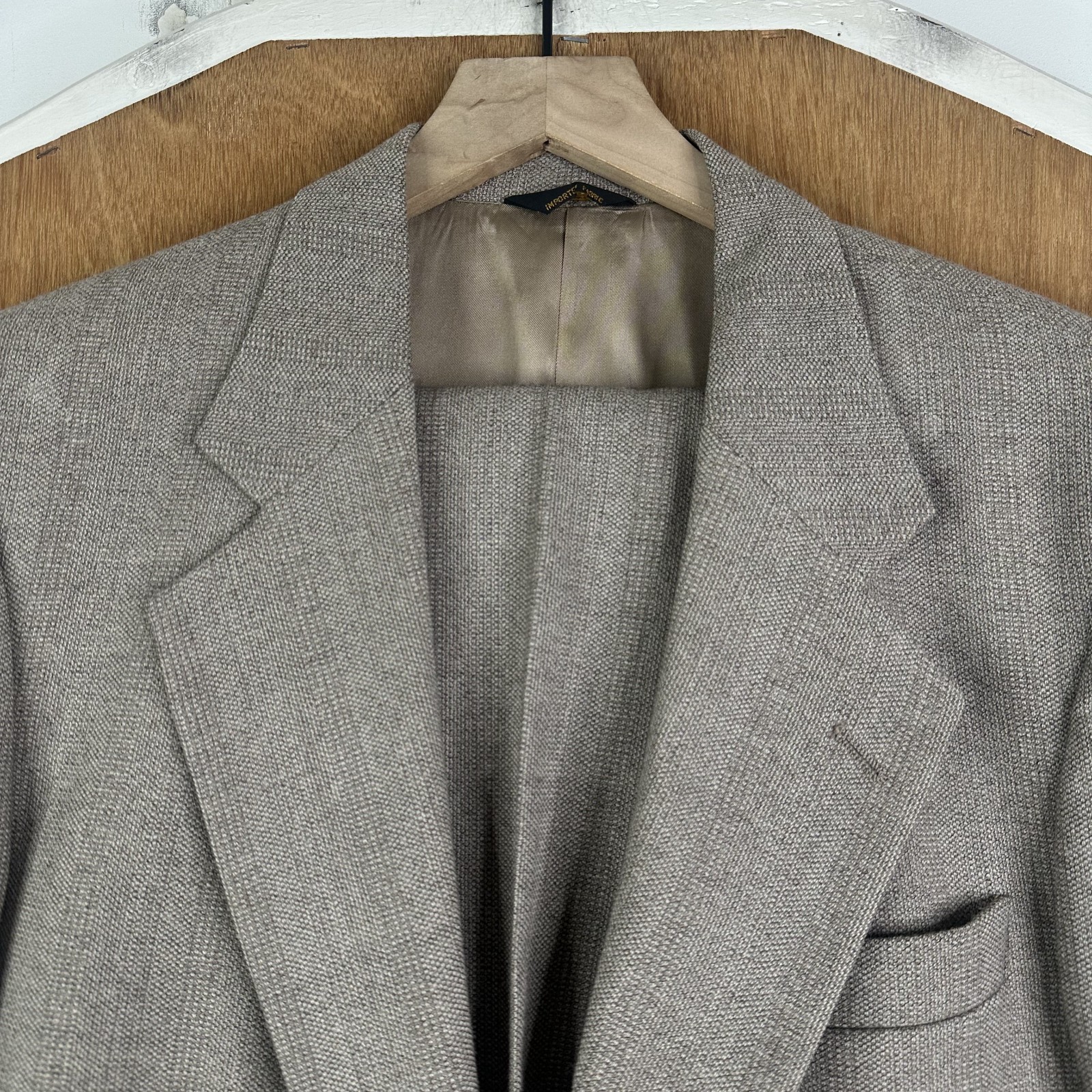 Daniel Hechter Suit Mens 38R Tan 2 Button 100% Wool Pants 34×30 Pleated Canvased