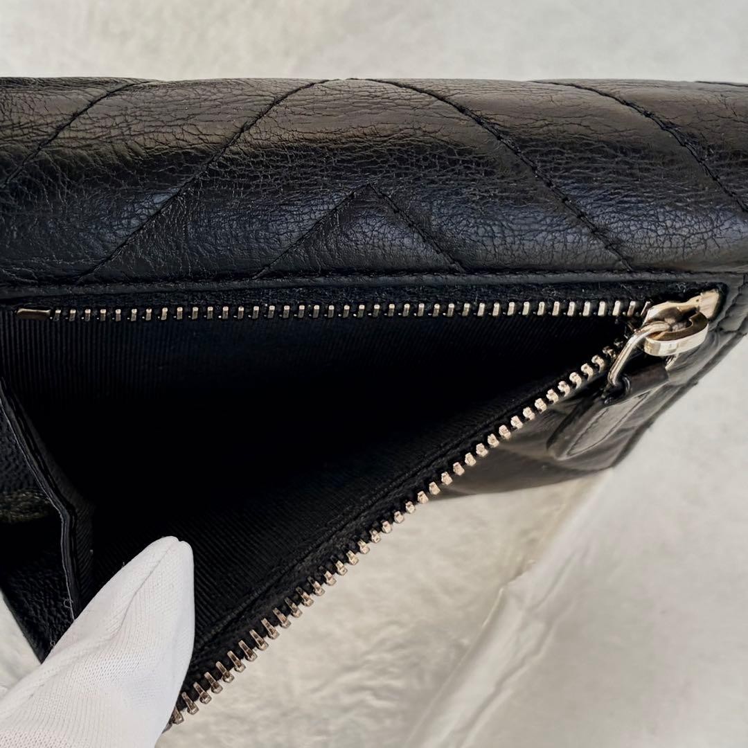 CHANEL Wallet Matelass Compact Wallet Gold Hardware