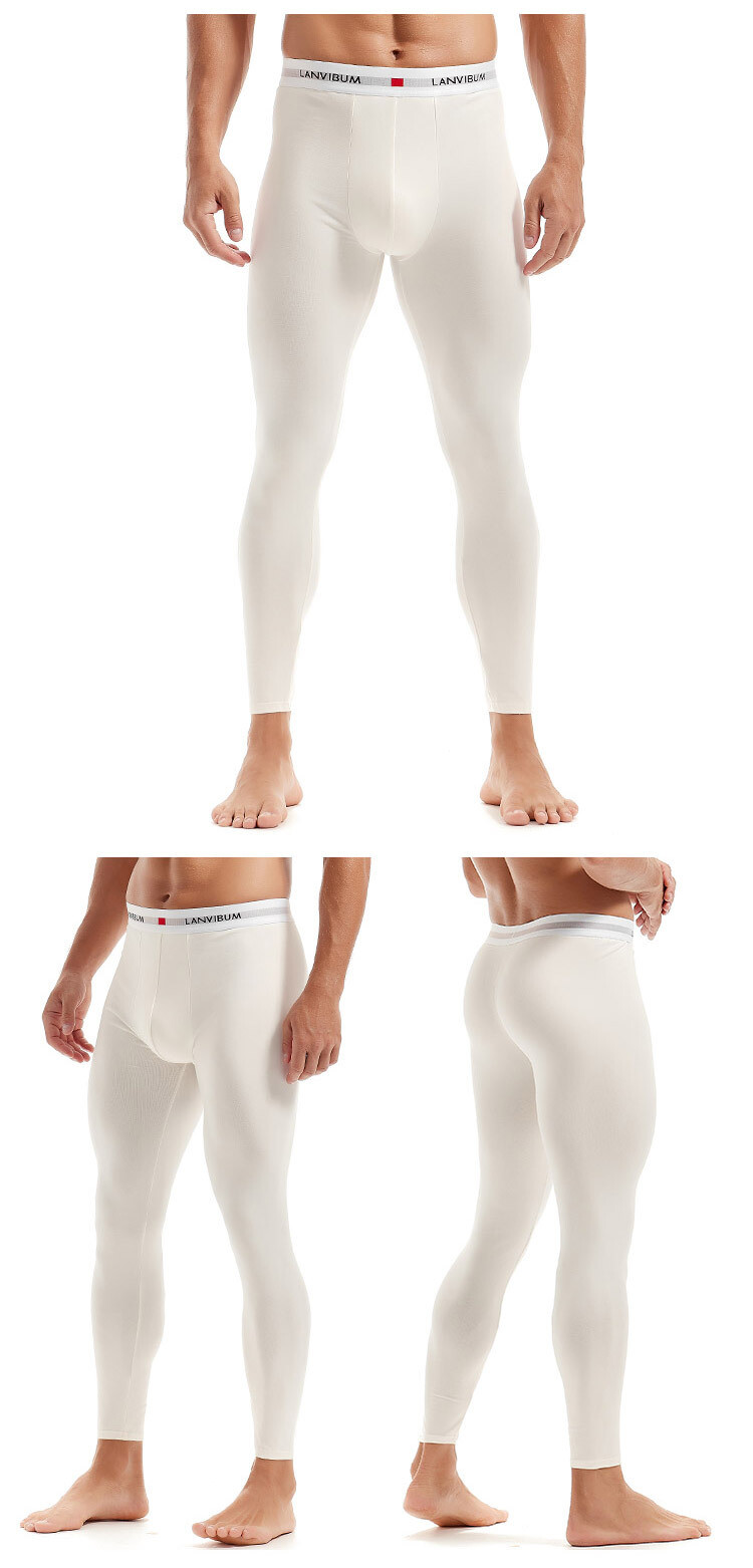 Thermal Underwear Men Thin Cotton Legging Tight Long Johns Compression Bottoms