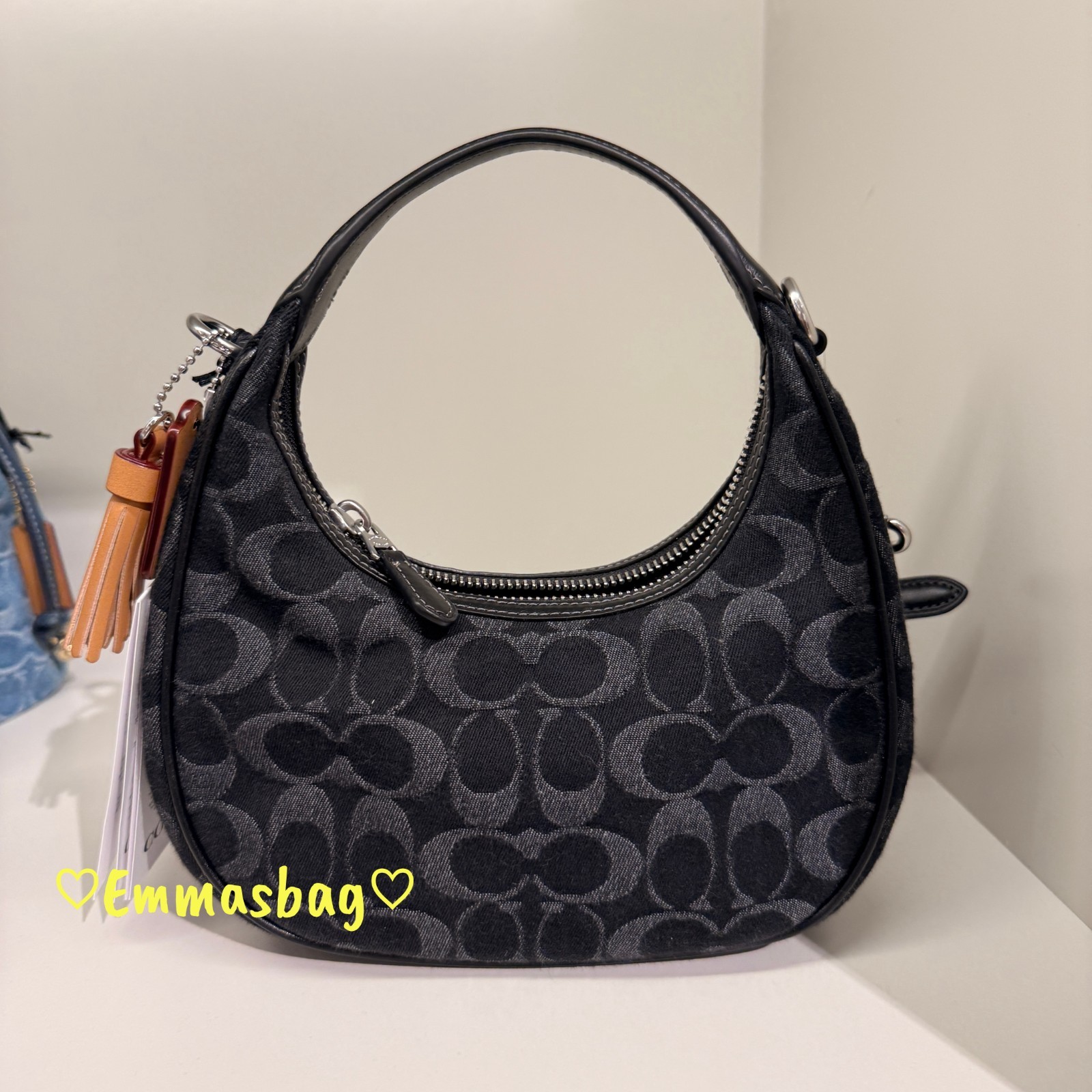 Coach Carmen Mini Crossbody Bag In Signature Denim CCZ47 denim/Silver/Black
