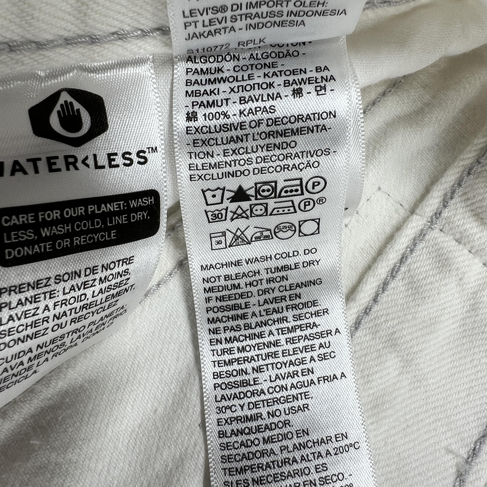 Levi’s SilverTab 94 Baggy Jeans Womens 28×30 White High Rise Straight Distressed