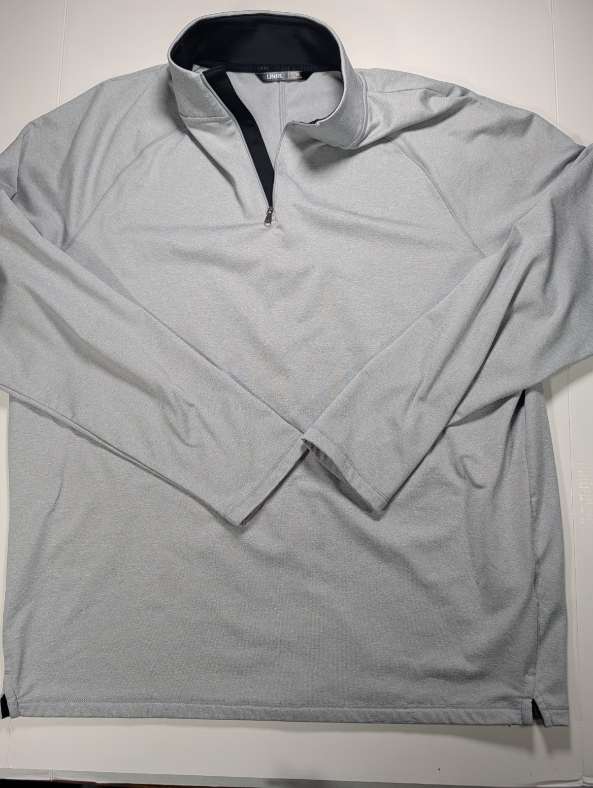 UNRL Pullover Mens XL Gray Heather Quarter Zip Thielen Foundation Performance