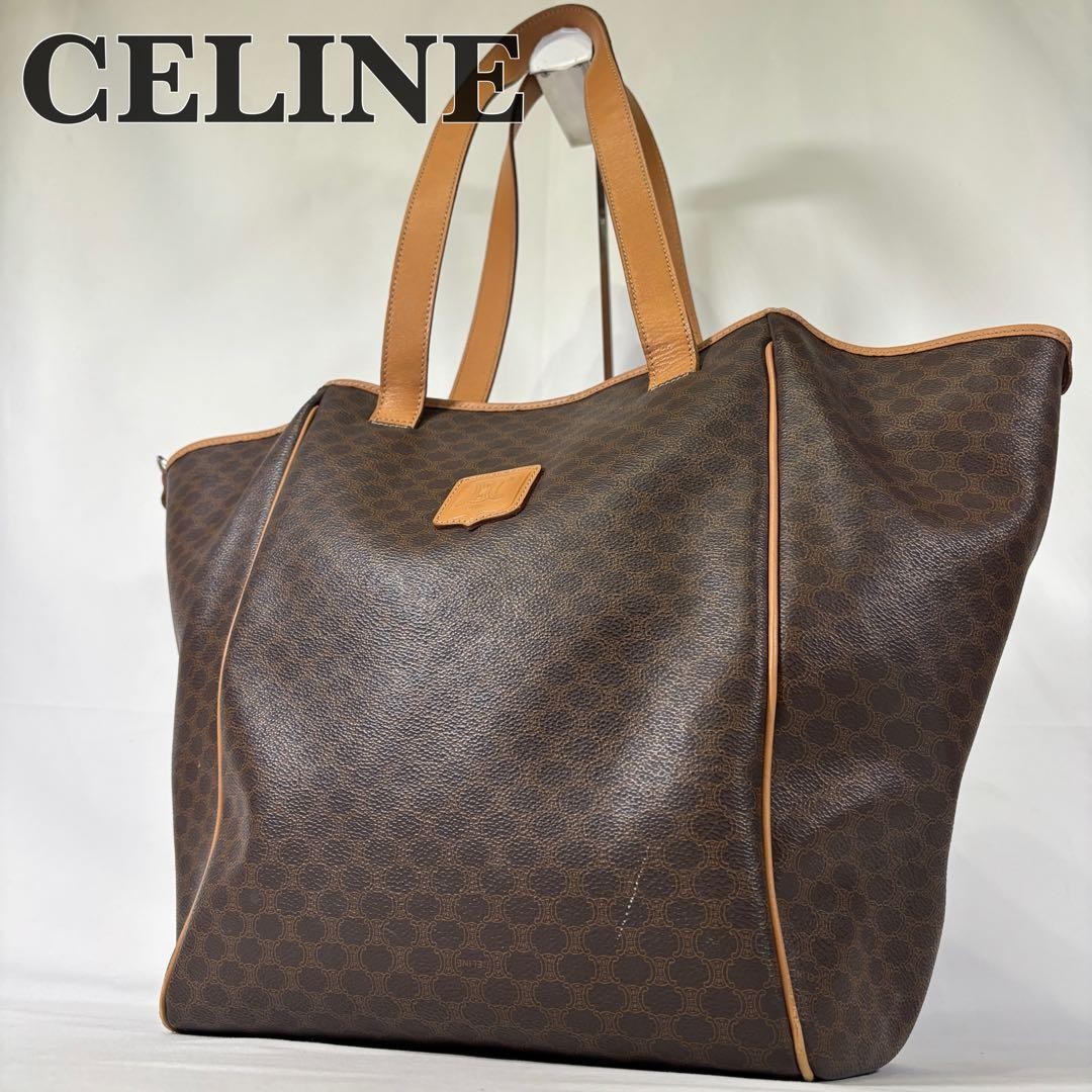 CELINE Shoulder Bag Macadam Brown Vintage Authentic From Japan used