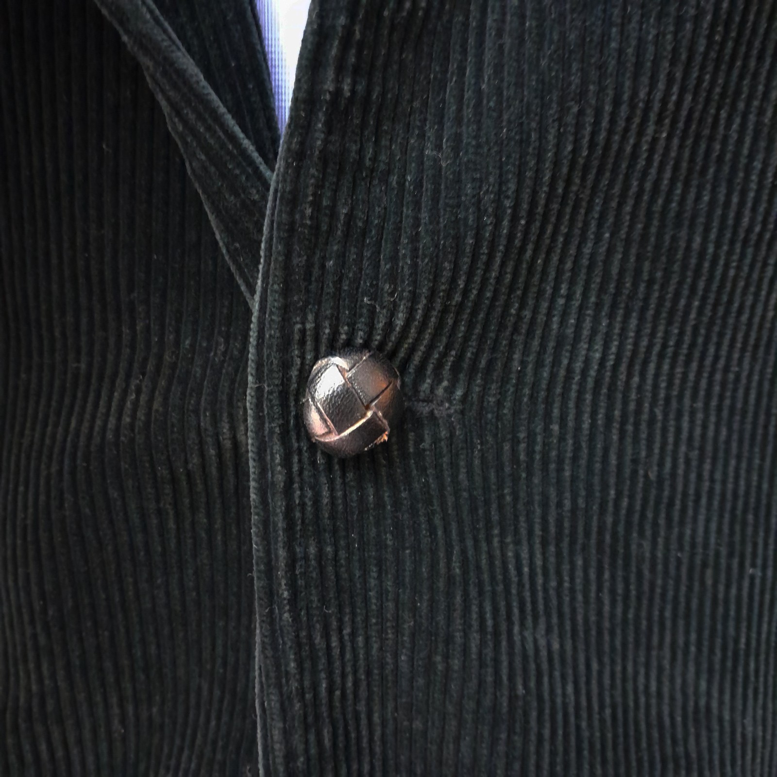 Ralph Lauren POLO Size 44 R BELTED NORFOLK JACKET Black Corduroy Leather Buttons