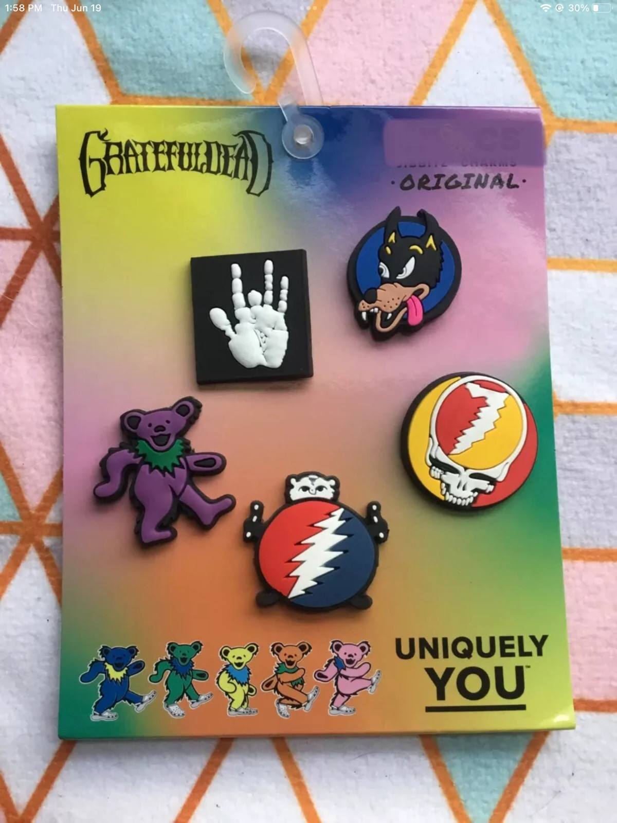 Crocs Handmade jibbitz 5-10pc Grateful Dead head dancing bears Shoe Charms Set
