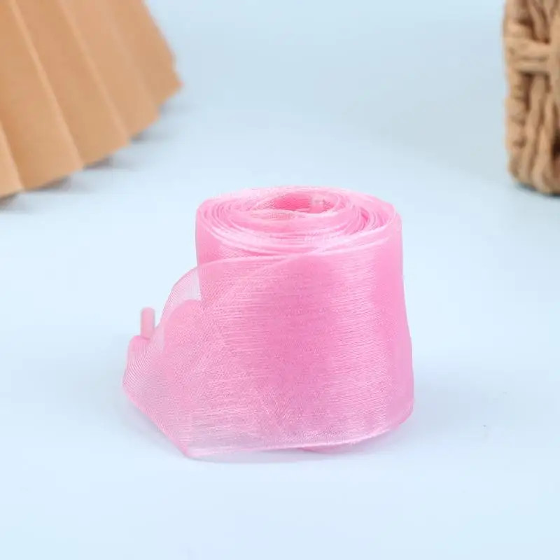 1 Pair 4cm Wide Organza Shoe Strings 160cm Woman Bow Shoelaces Flat Silk Satin R