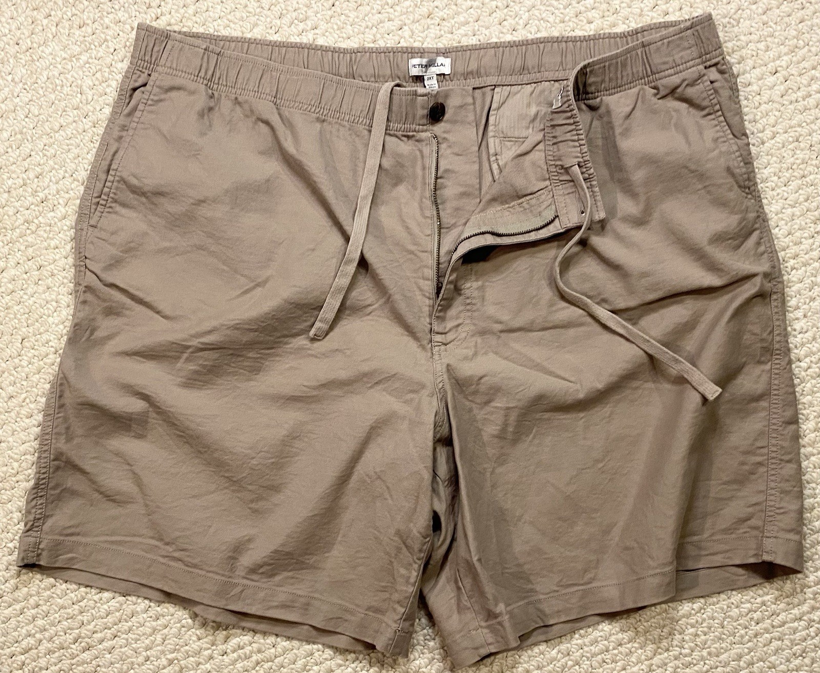 Peter Millar Crown Weekend Mens 2XT Shorts 8.5″ Inseam Brown Cotton Blend 42w
