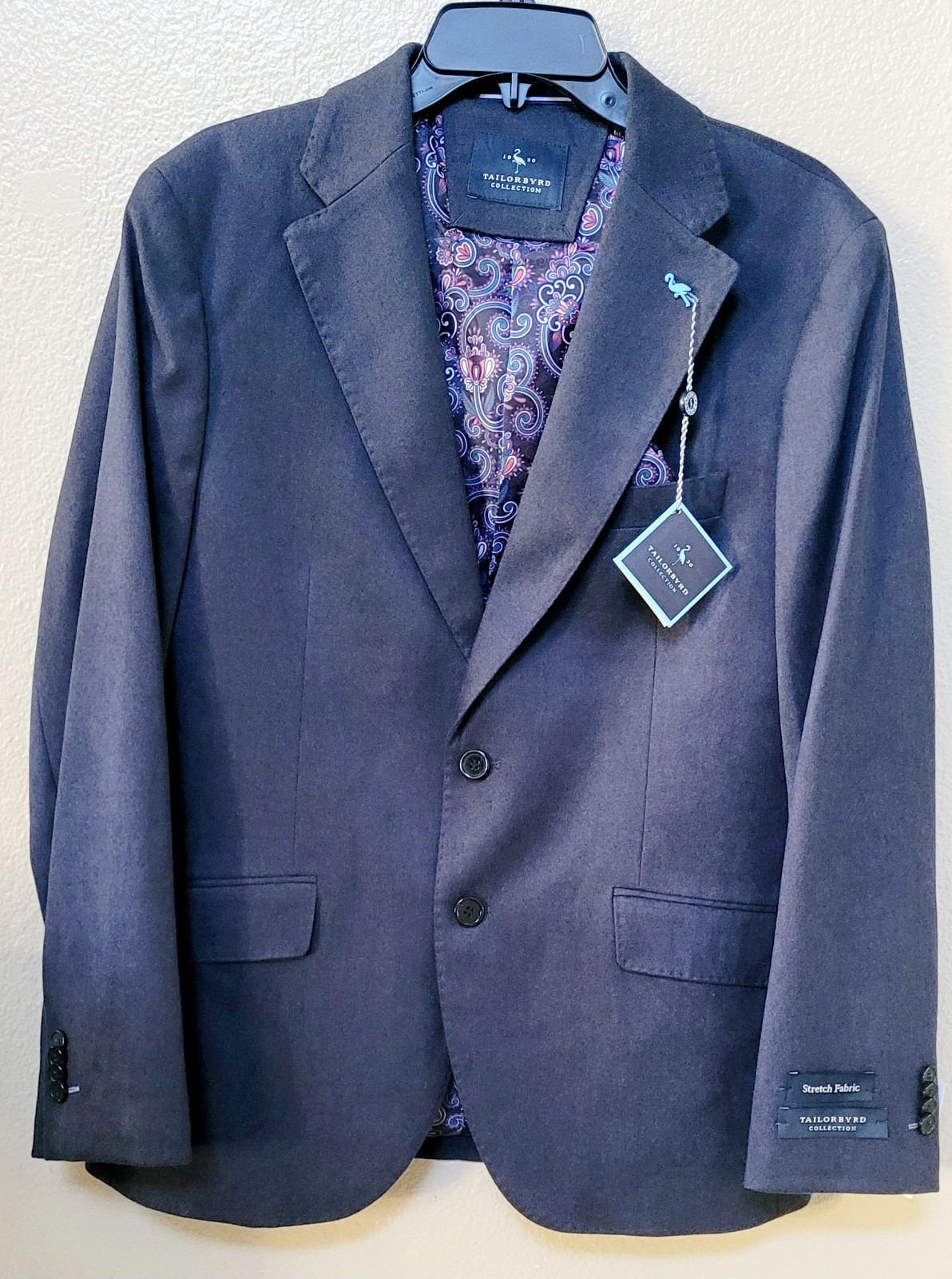 Tailorbyrd Lux Cashmere Touch Sportcoat, Tailorbyrd Blazer, 40S or 48L, Black,