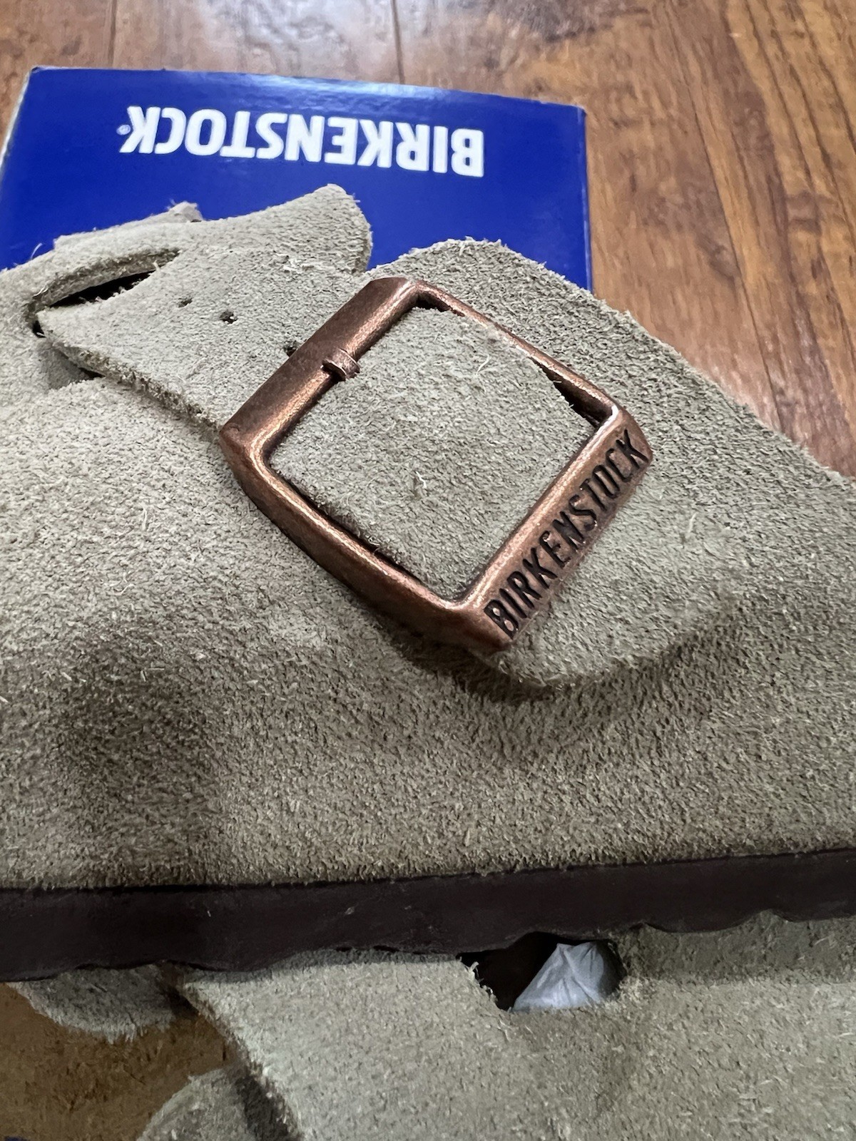 Birkenstock Boston Leather Suede Soft Footbed Taupe Narrow Fit Sz W9 M7