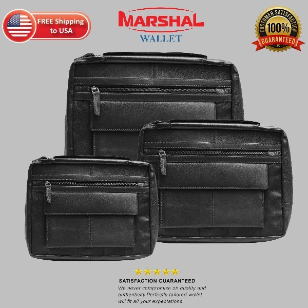 Marshal Leather Book Covers/Bible Covers with Handle (Medium)