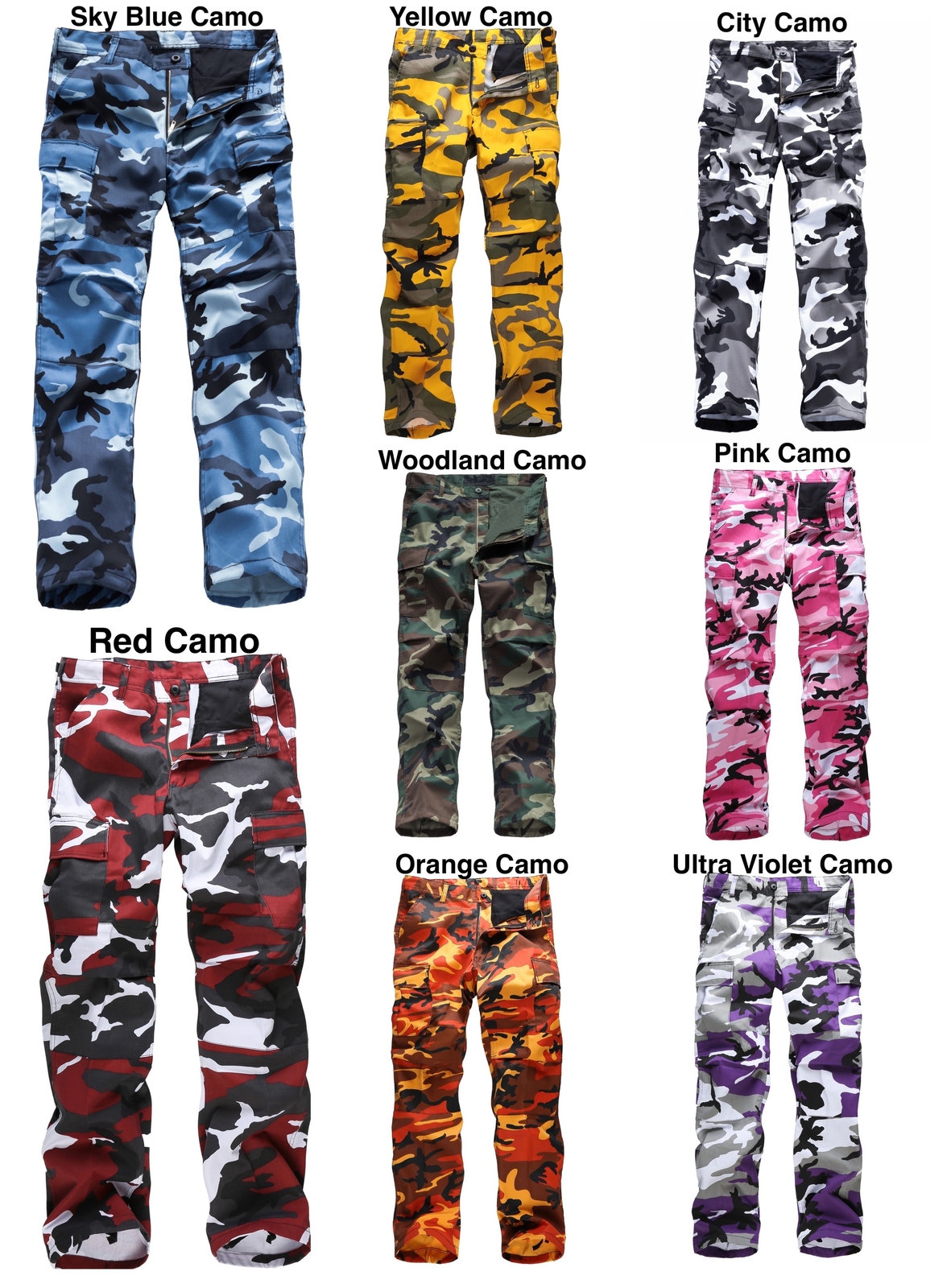 BACKBONE Mens Military Tactical BDU Camouflage Pants Casual Cargo Pants Trousers