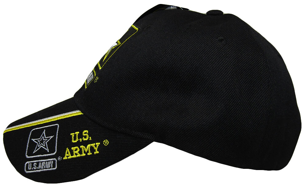 US ARMY STRONG LICENSED SEAL MILITARY LOGO STAR BLACK HAT CAP