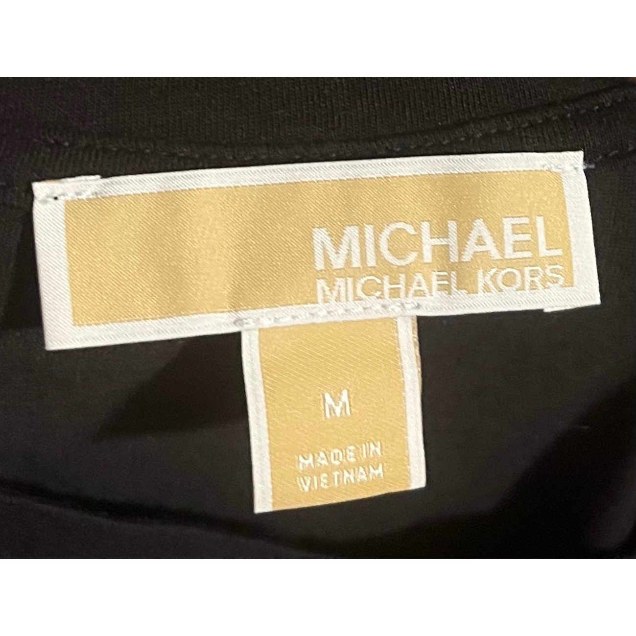 Michael Kors Black Sequin Zebra Puff Sleeve Top Womens Medium Crew Neck Knit