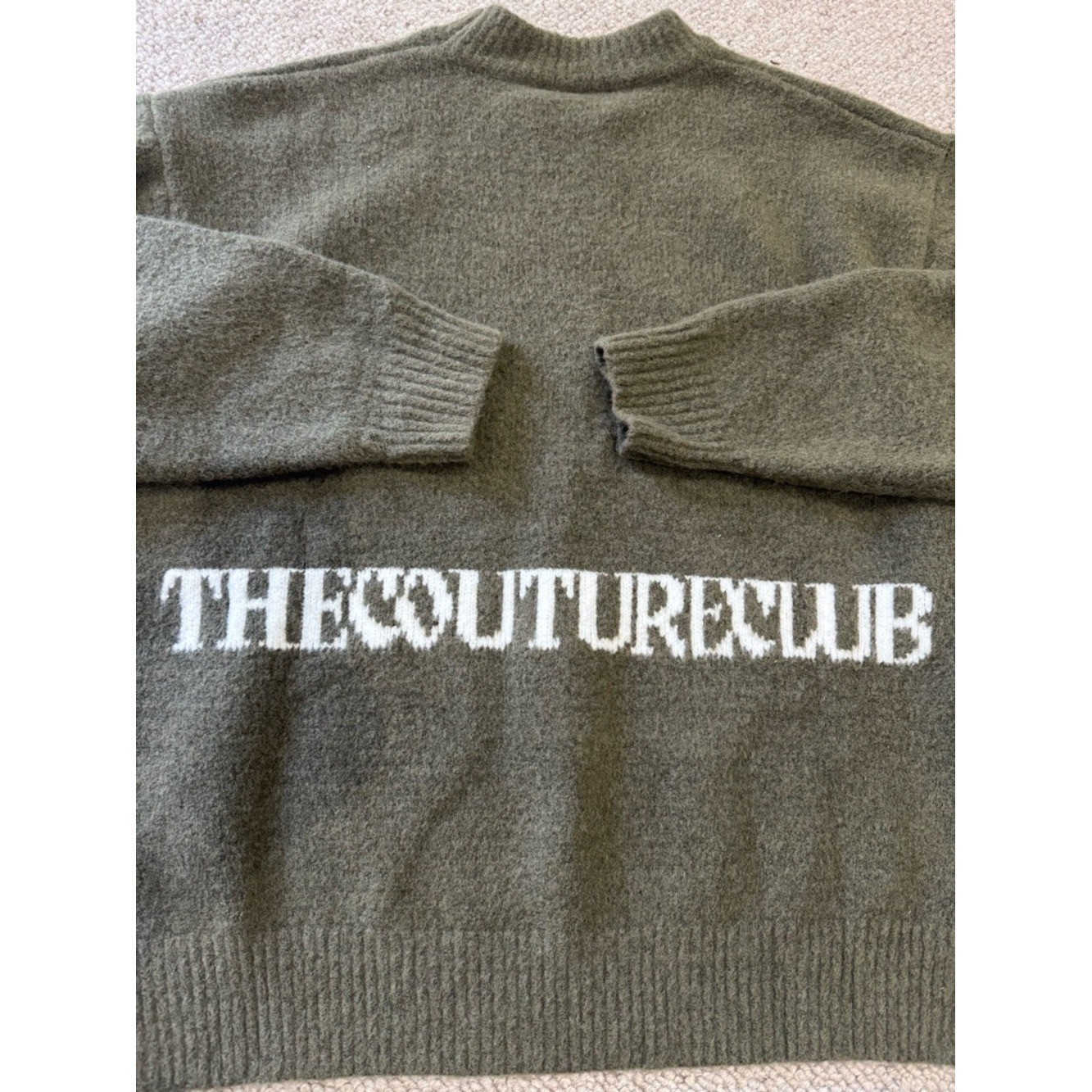 The Couture Club Size XL COPYRIGHT BRUSHED KNIT JUMPER in Khaki