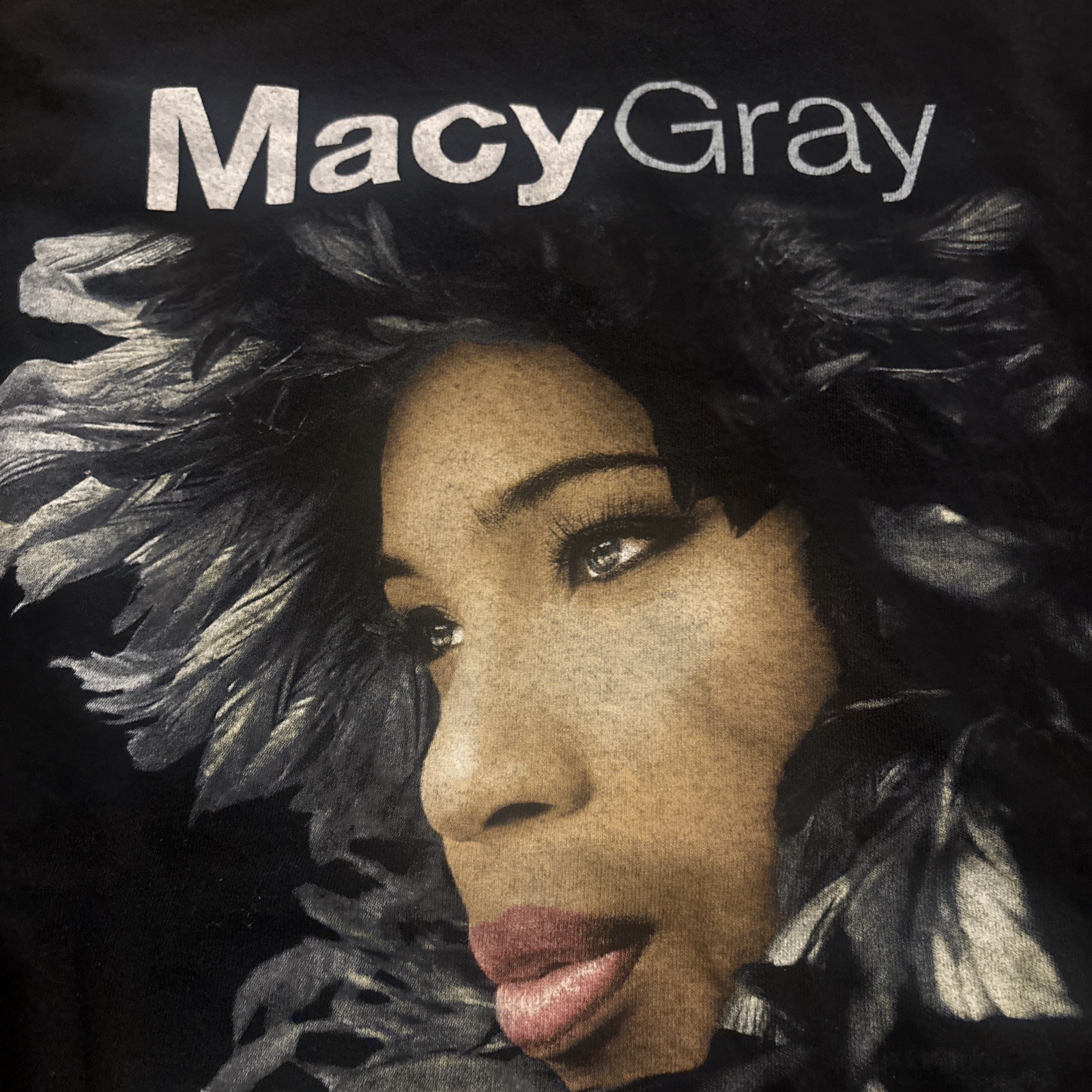 Macy Gray Big CD Shirt Mens Size Medium Y2K Soul Music Black