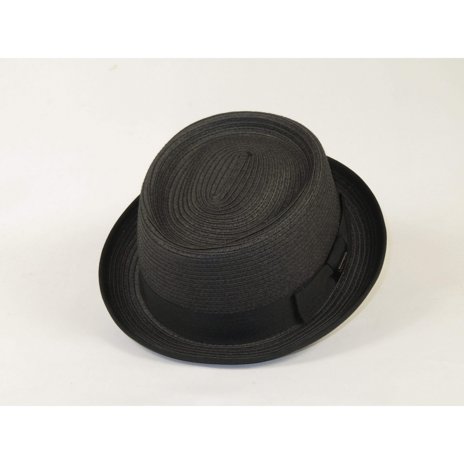 Men’s Broner Summer Hat Woven Straw Style Porkpie STAND UP 88-8601 Black
