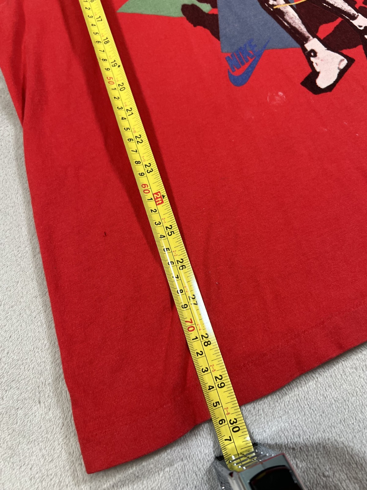 Vintage 90s Nike Michael Jordan T-Shirt Mens Large Red Single Stitch Chicago VTG