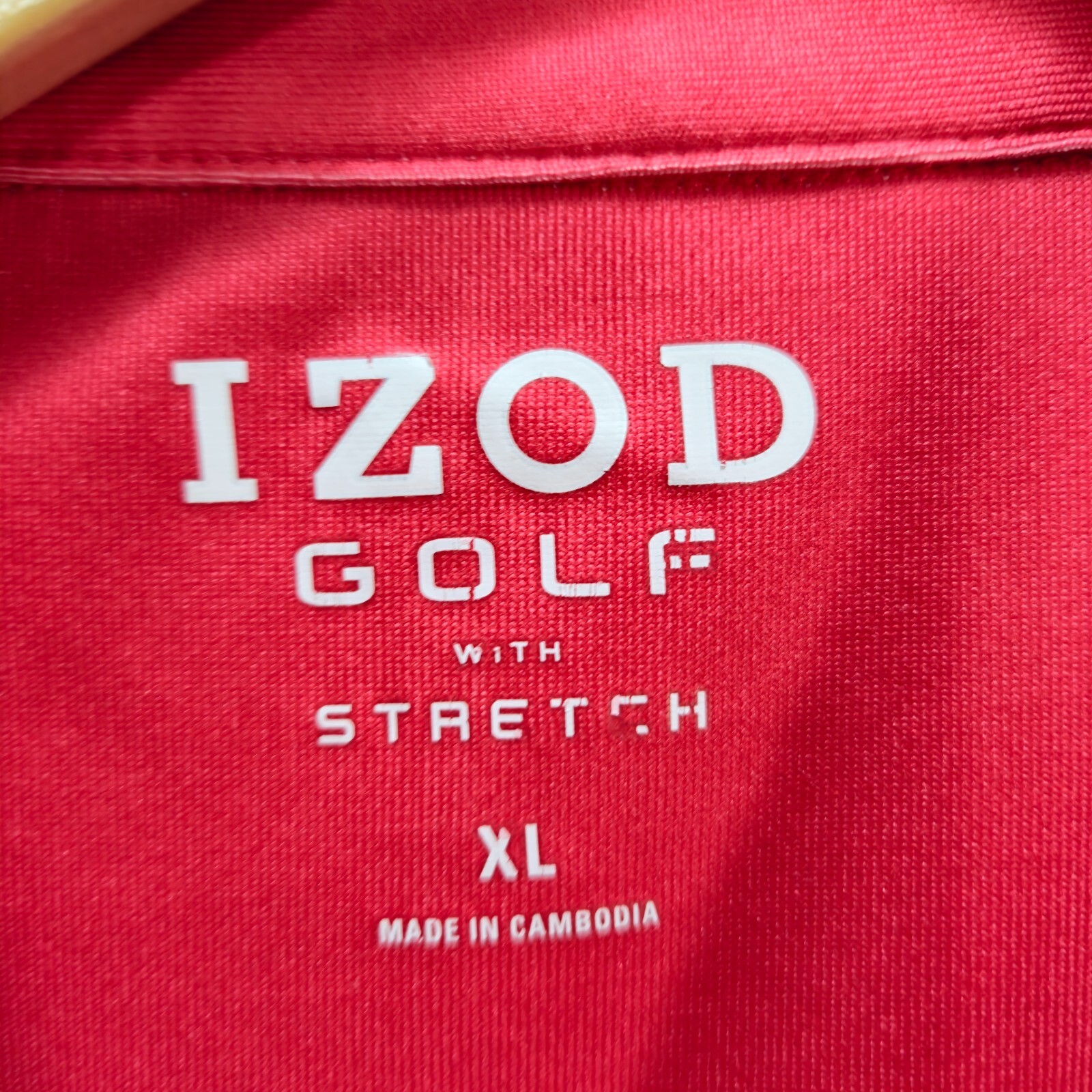 IZOD Mens Golf Polo Shirt Red With Black White Stripes Size XL