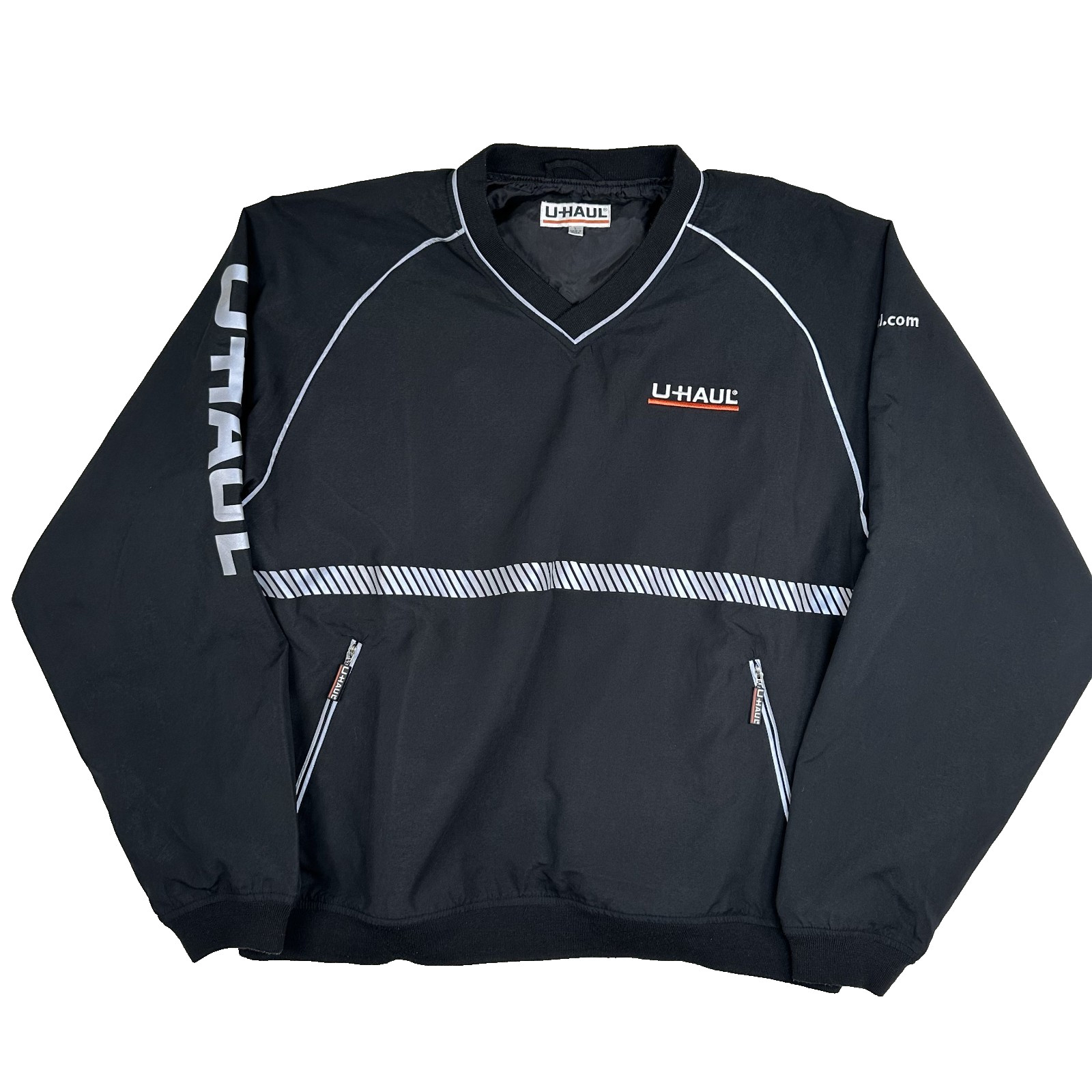 U-Haul Jacket Employee Company Pockets Black Long Sleeve Pullover Men’s Size L
