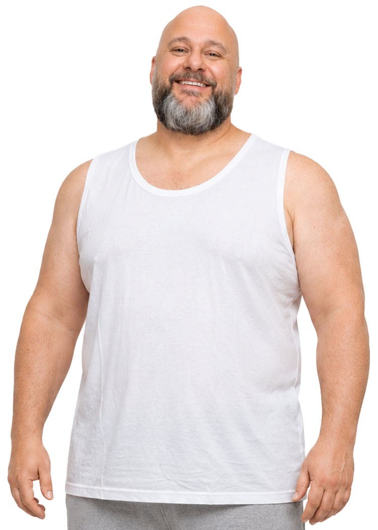 men’s underwear PLUS SIZES tank top wide shoulder knit cotton from 2XL to 10XL