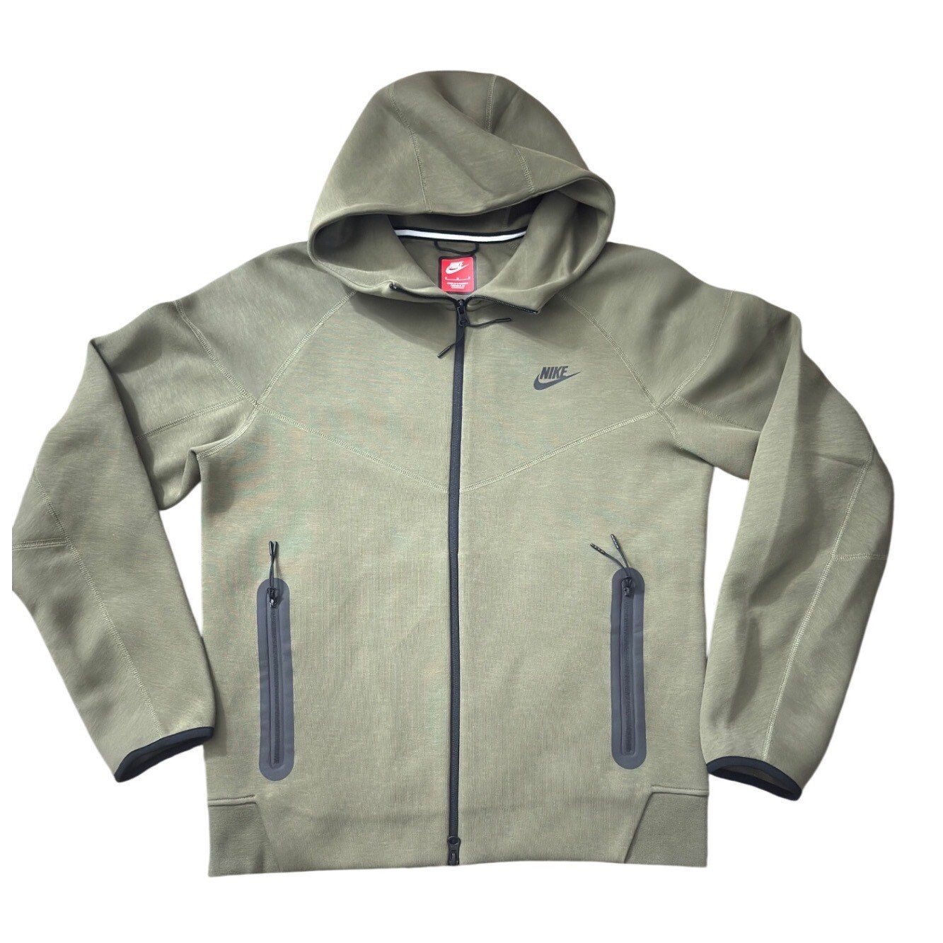 Nike Tech Fleece Full Zip Hoodie Olive Green FB7921-222 Mens Y2K Gorpcore zz21