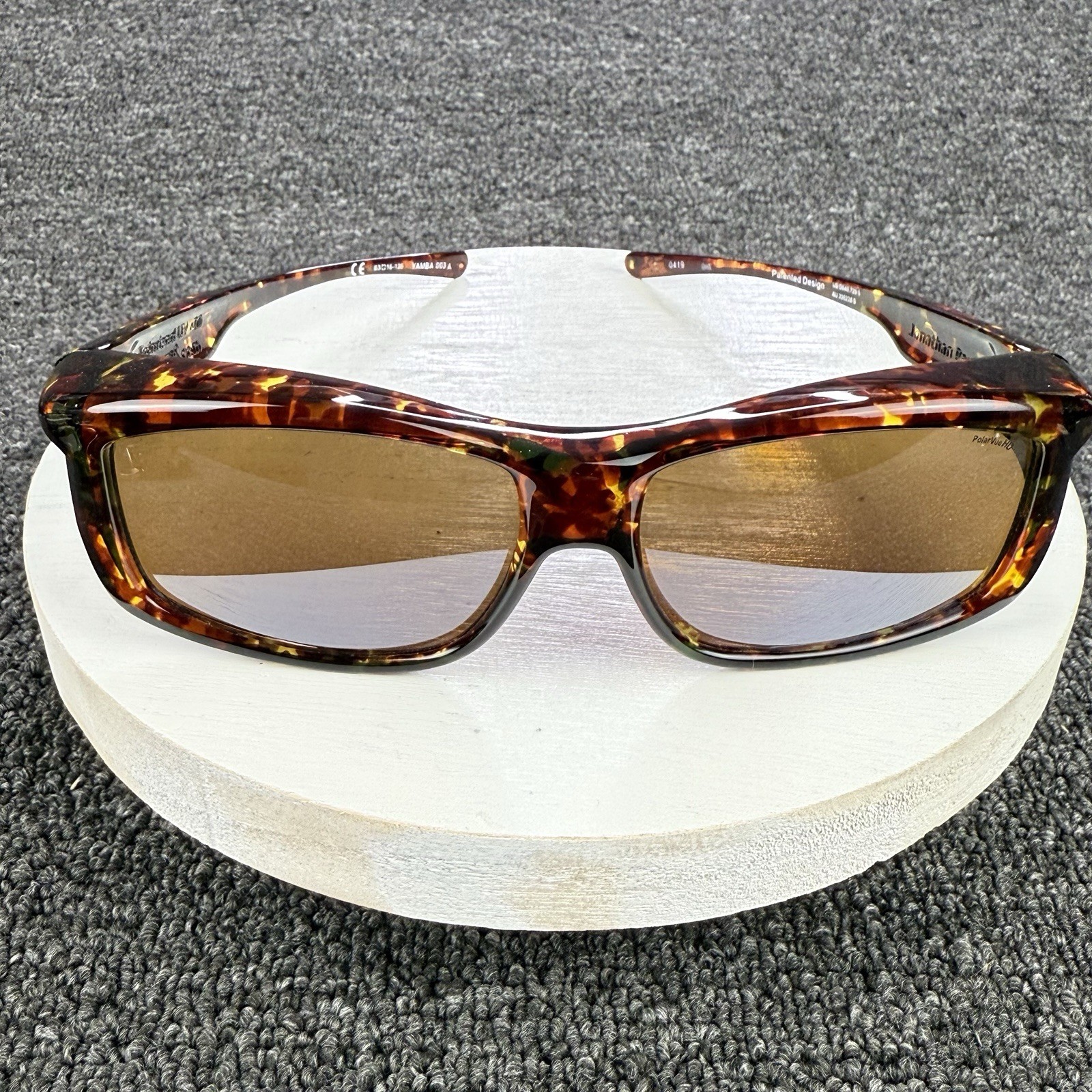 Jonathan Paul Fitovers Tortoiseshell Polarized Amber Sunglasses 63-16-135 Sz XL