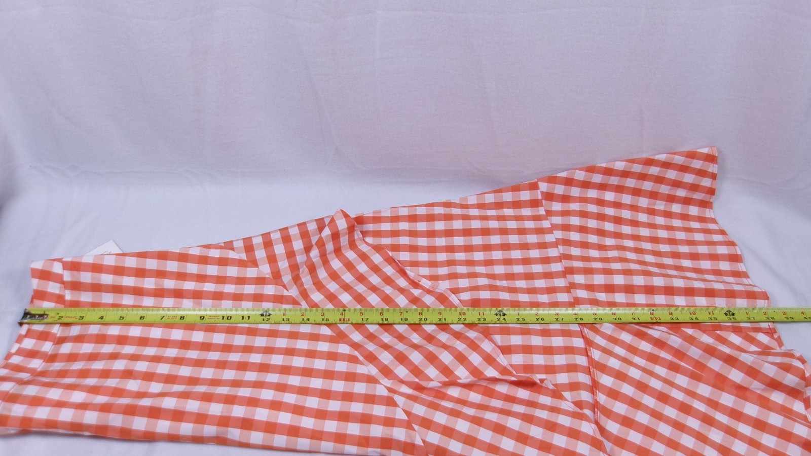 Eloquii Orange White Gingham Ruffle Skirt Size 16