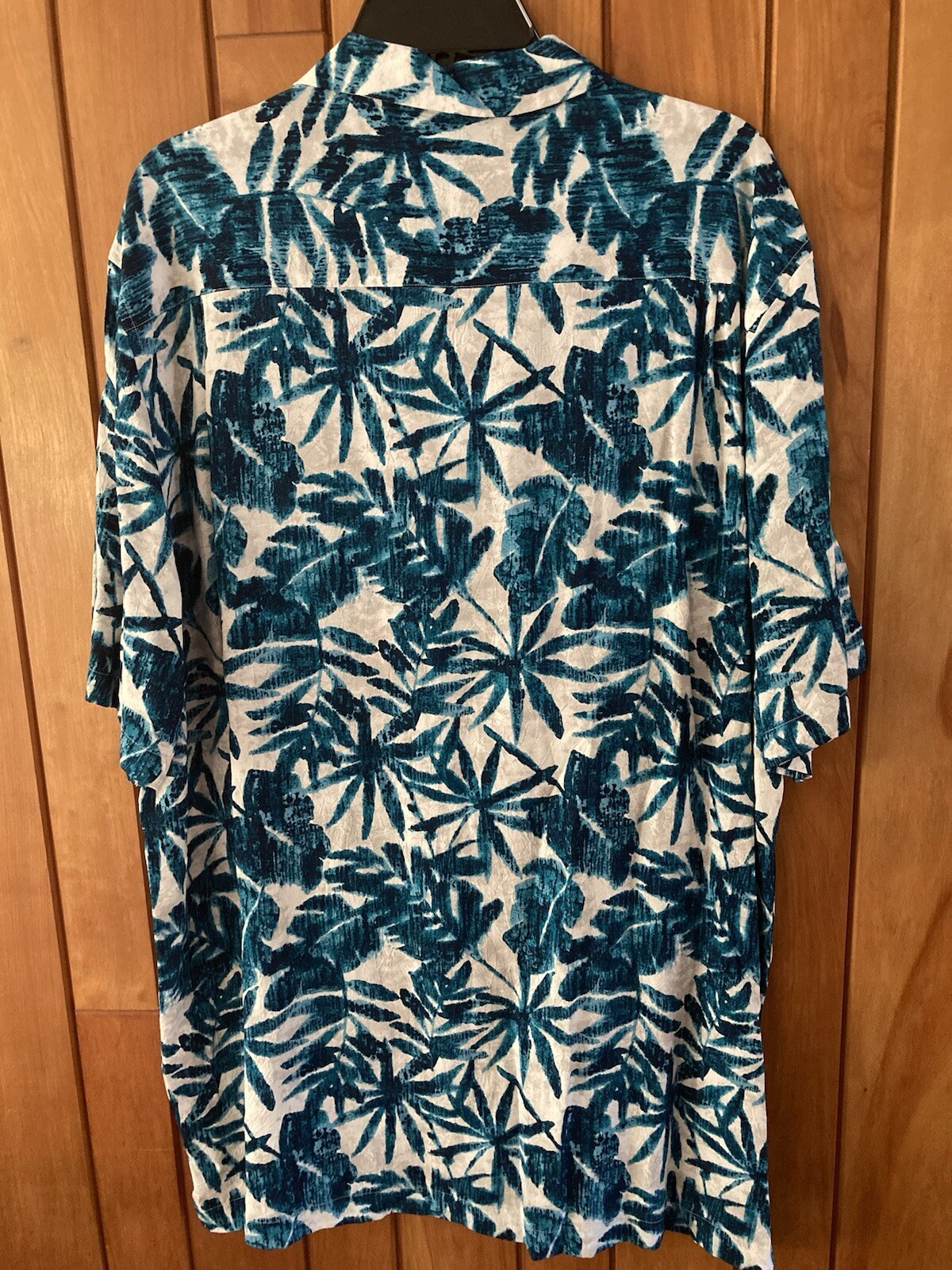 New Roundtree Yorke Caribbean XLT Hawaiian Cruise Shirt Tropical Turquoise Rayon