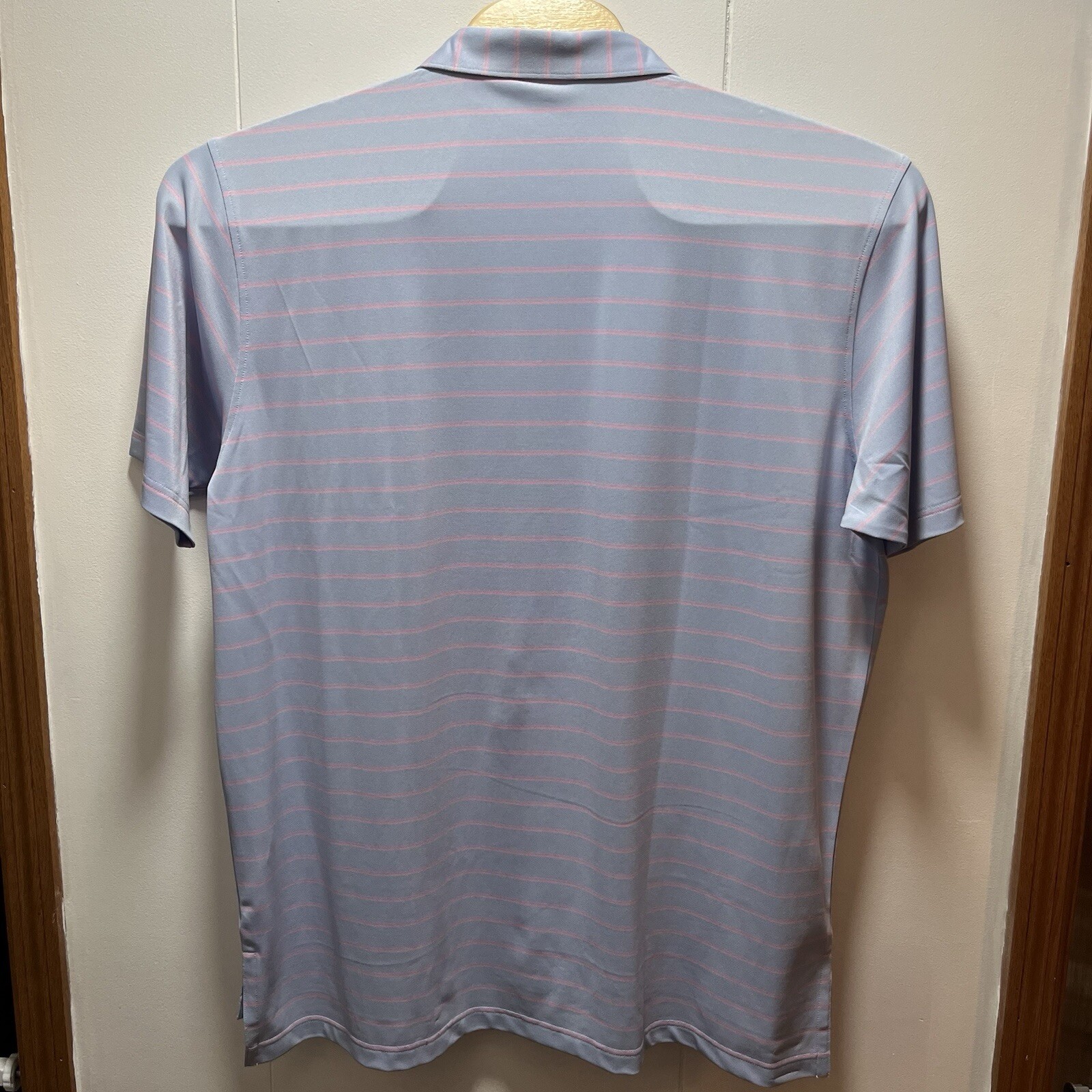 Turtleson Bowen Stripe Oxford Performance Polo Sky/Orchid Size 2XL XXL NEW