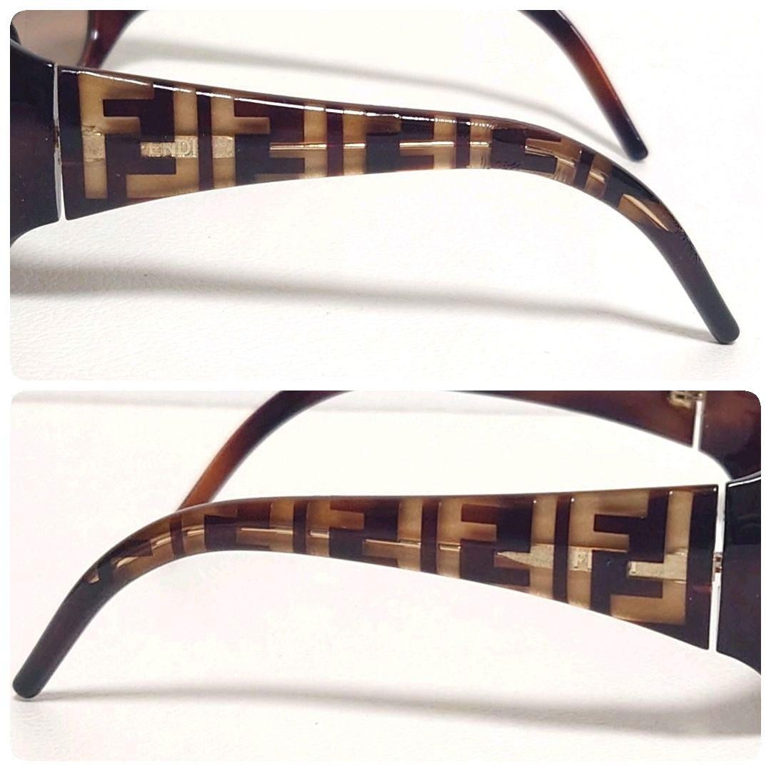 Fendi Round Sunglasses, Zucca Pattern, Brown, Women’s