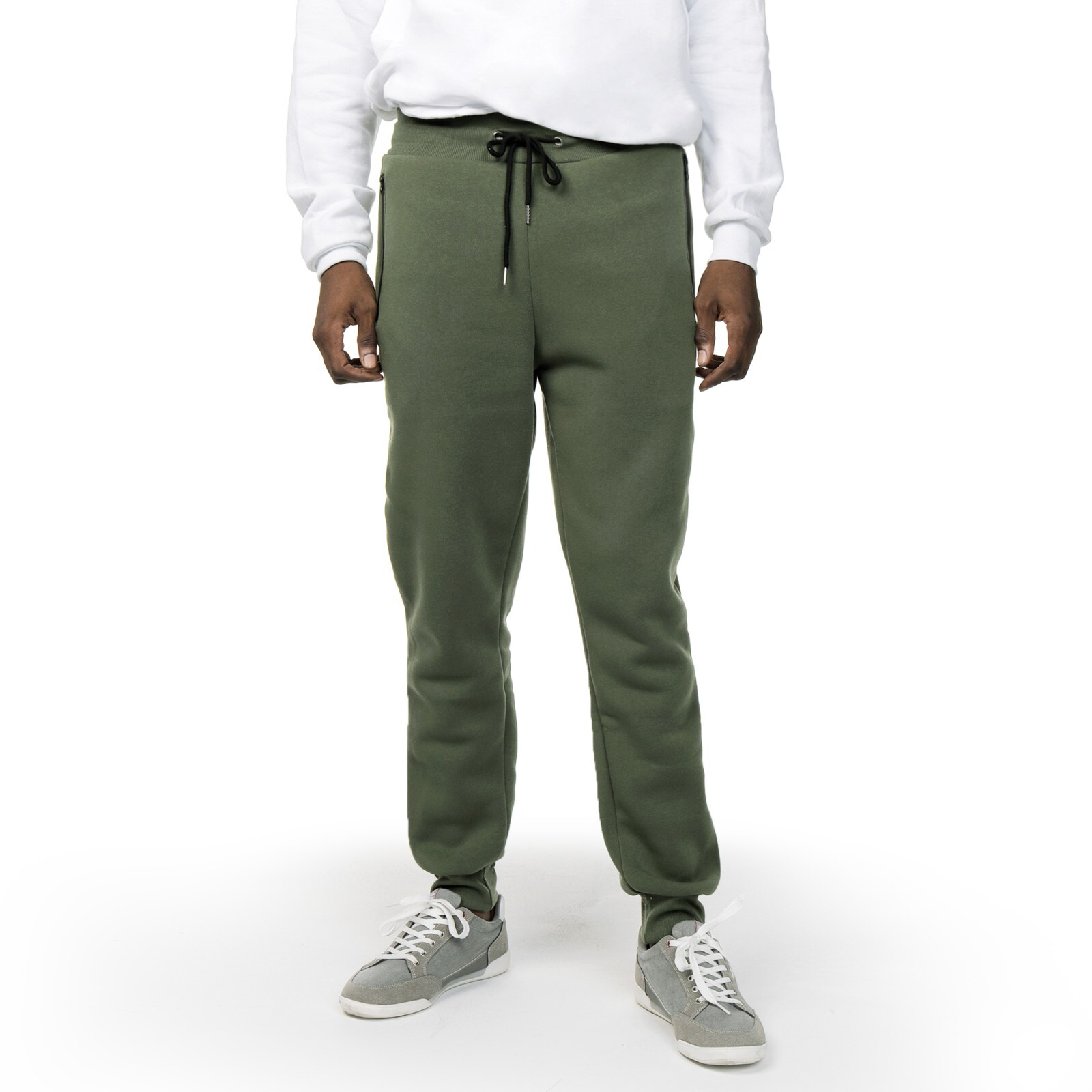 3 PACK: Men’s Fleece Lined Slim Fit Casual Tech Jogger Sweatpants Zipper Pockets