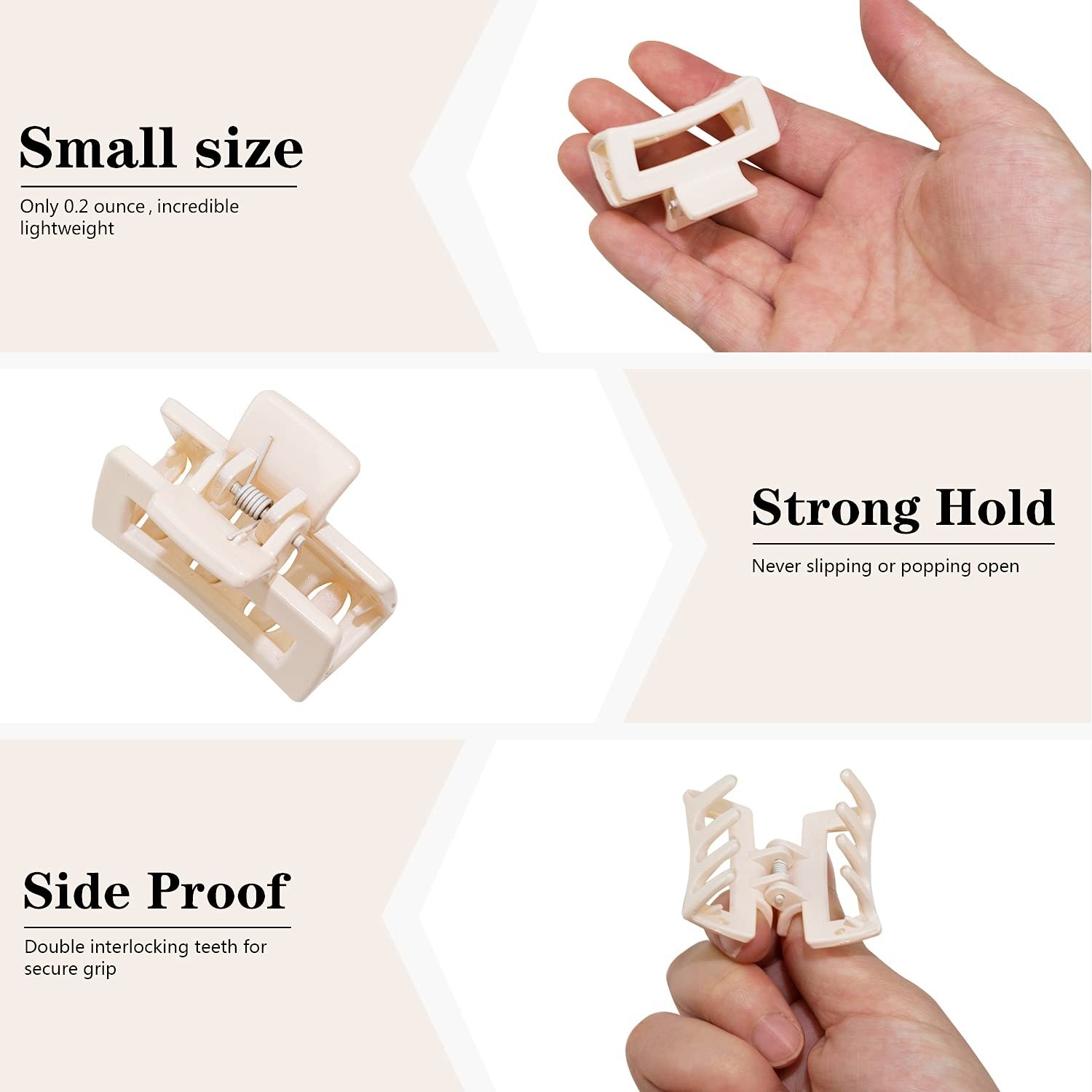 Small Tiny Claw Hair Clips for Women Girls for Thin/Medium Thick Hair, 1.5 Inch