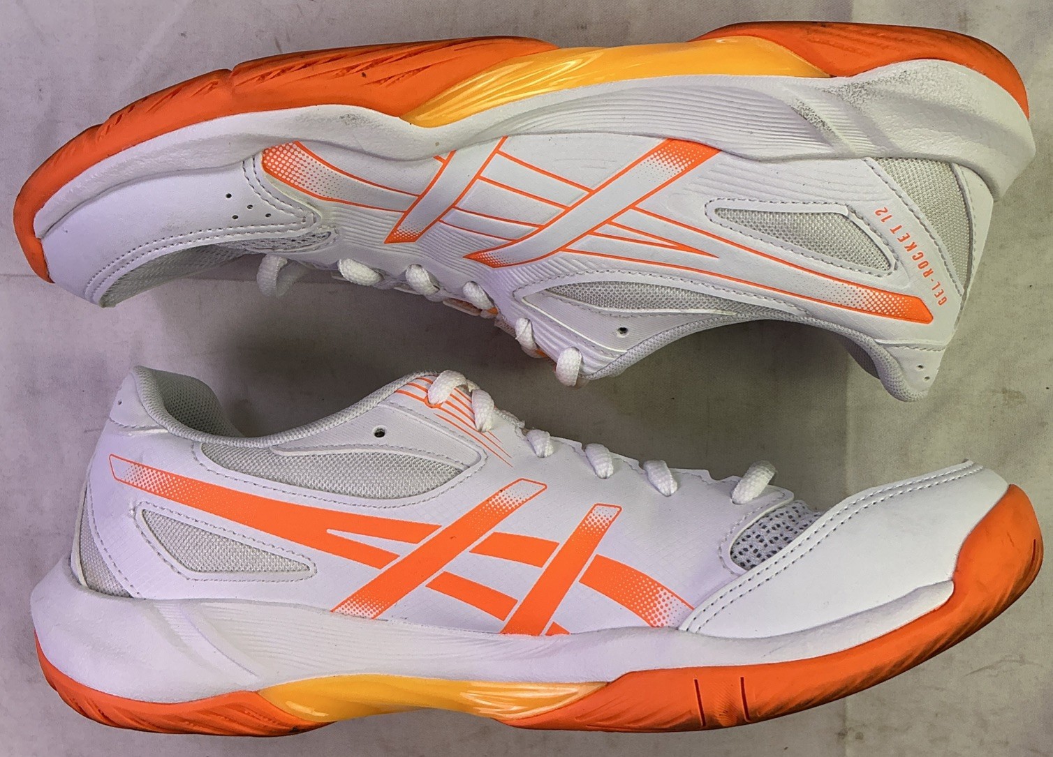 ASICS Women’s Gel-Rocket 12 Volleyball Shoes-White/Vivid Coral-Size: 9.5