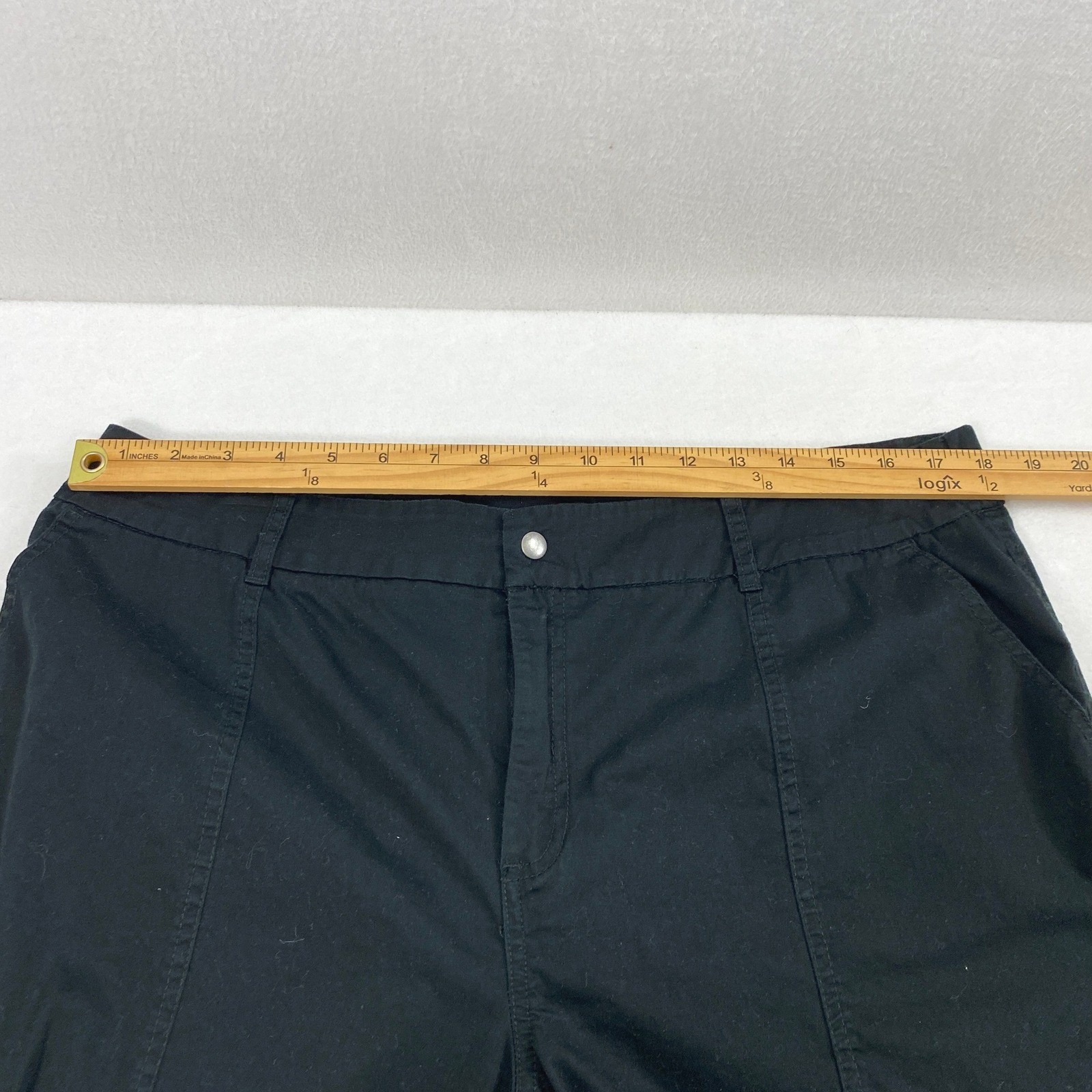 EST. 1946 Cargo Capri Pants Womens 18W Black Classic Utility Cropped Stretch