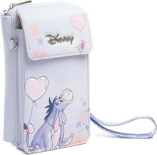 Crossbody Wallet Disney Winnie the Pooh Eeyore Cell Phone Wristlet Purse NEW