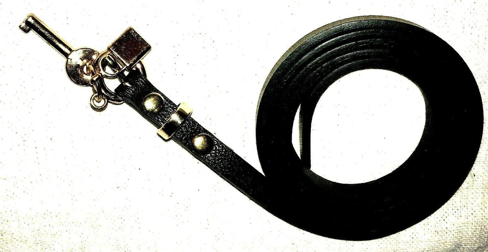 Slim Belt, Brass Key & Lock Charm and Brass Buckle, S