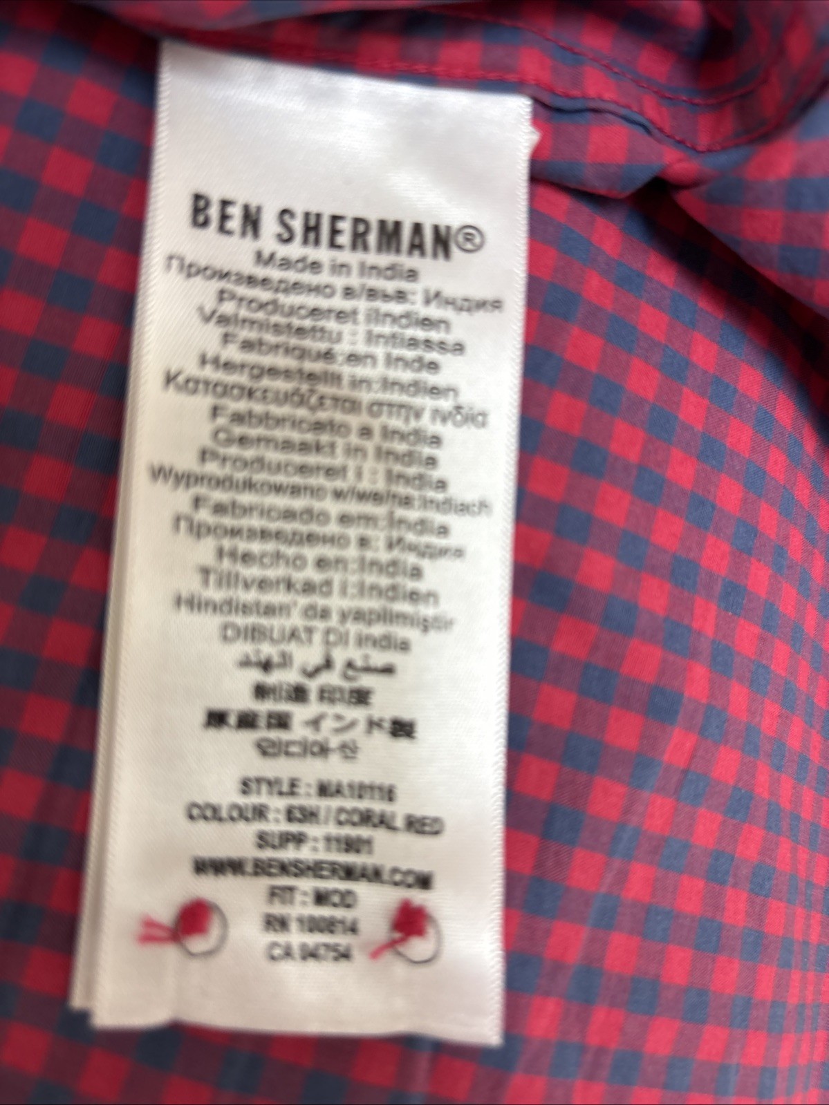 2 Ben Sherman Men’s Short Sleeve Shirts, M