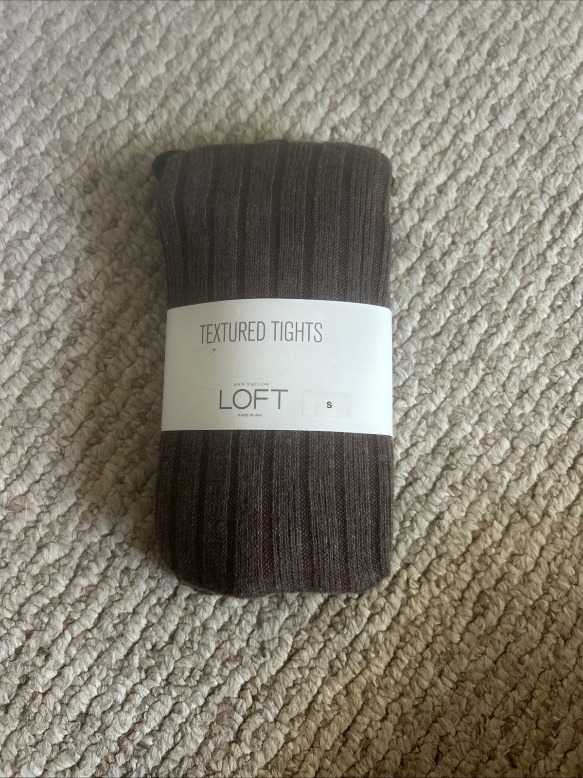 Loft, Textured Brown Tights, Size Small