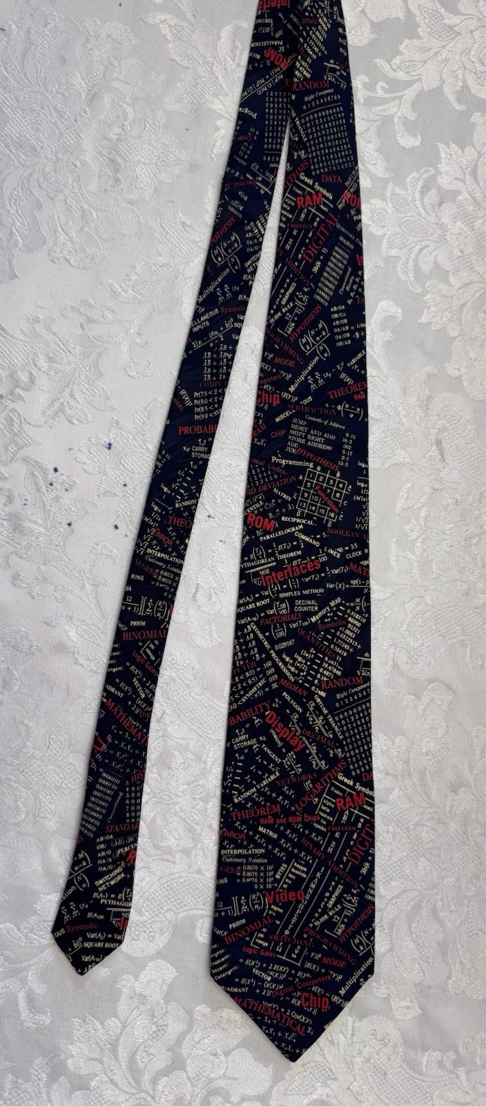 Museum Artifacts Silk Tie Math Computer Science Matrix ROM Chip Geek Nerd Dad