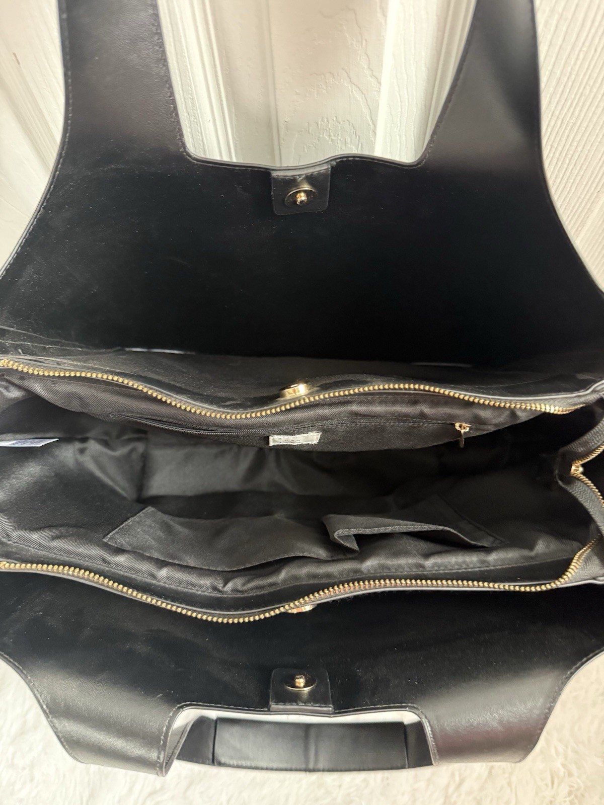 A New Day Black Modern Work Tote With Structured Exterior