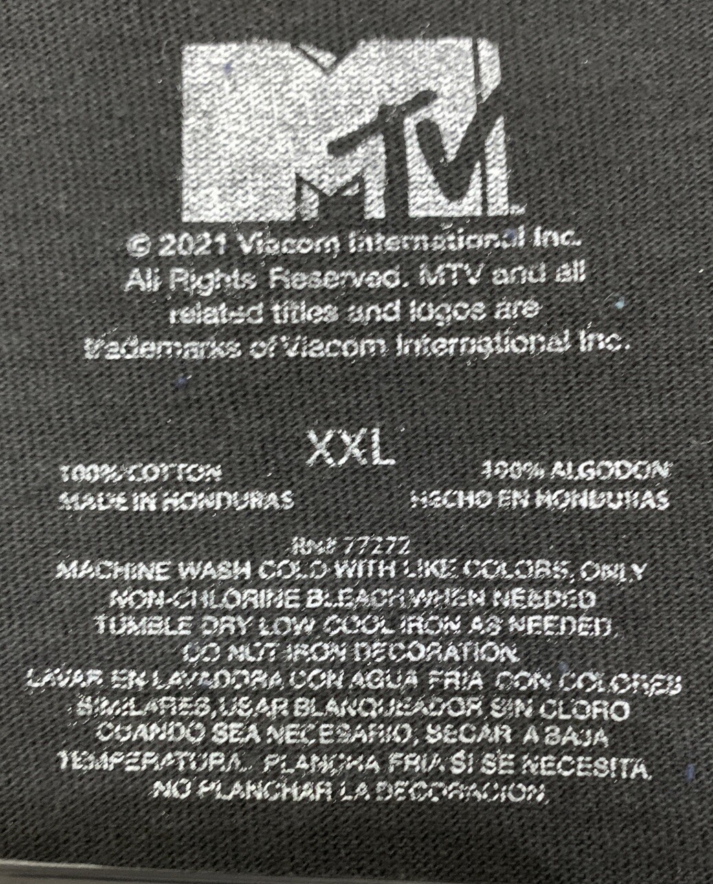 Mens MTV T-Shirt Short Sleeve Retro Style Black Yellow Green Blue Size XXL