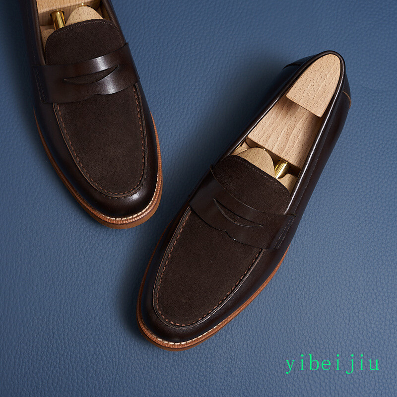 Vintage Men’s Real Suede Leather Slip On Loafers Dress Shoes Handmade Retro 2026
