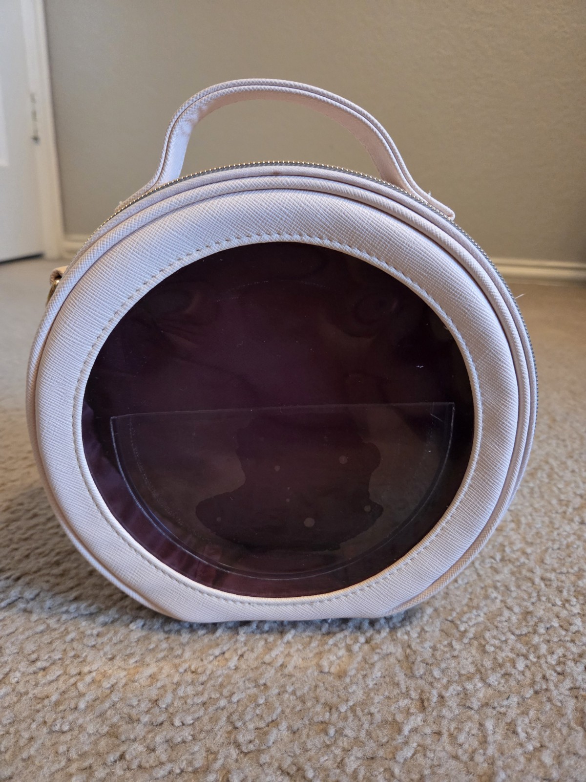 MISSING MIRROR GENTLY USED DISCONTINUED RARE BEAUTY CROSSBODY MAKEUP BAG VEGAN