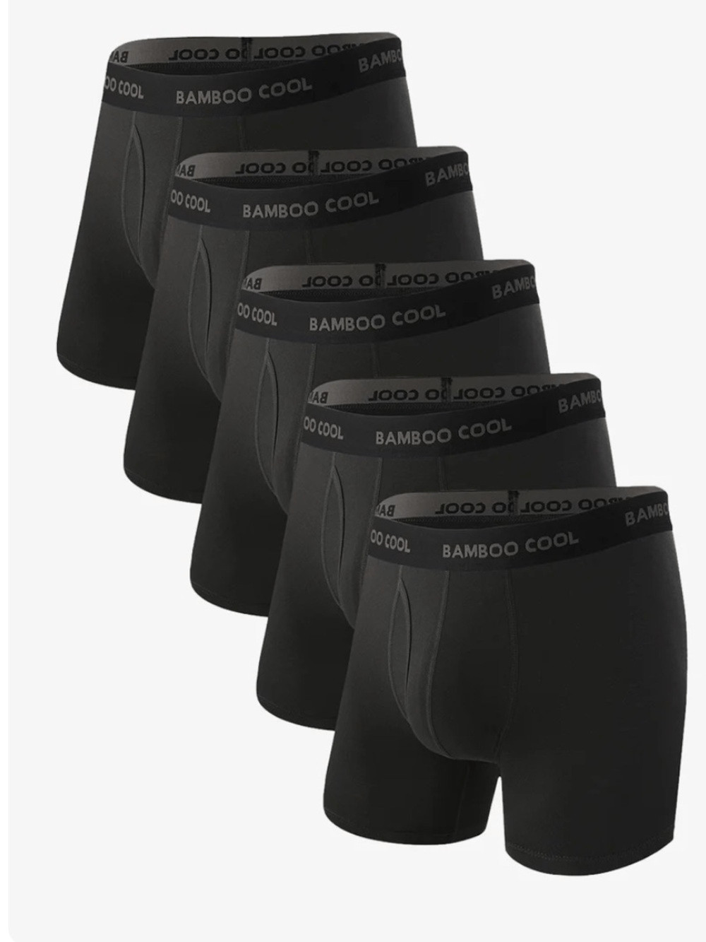BAMBOO COOL Ultra Soft Men’s Boxer Briefs 5 Pack, Size XXL, NWT