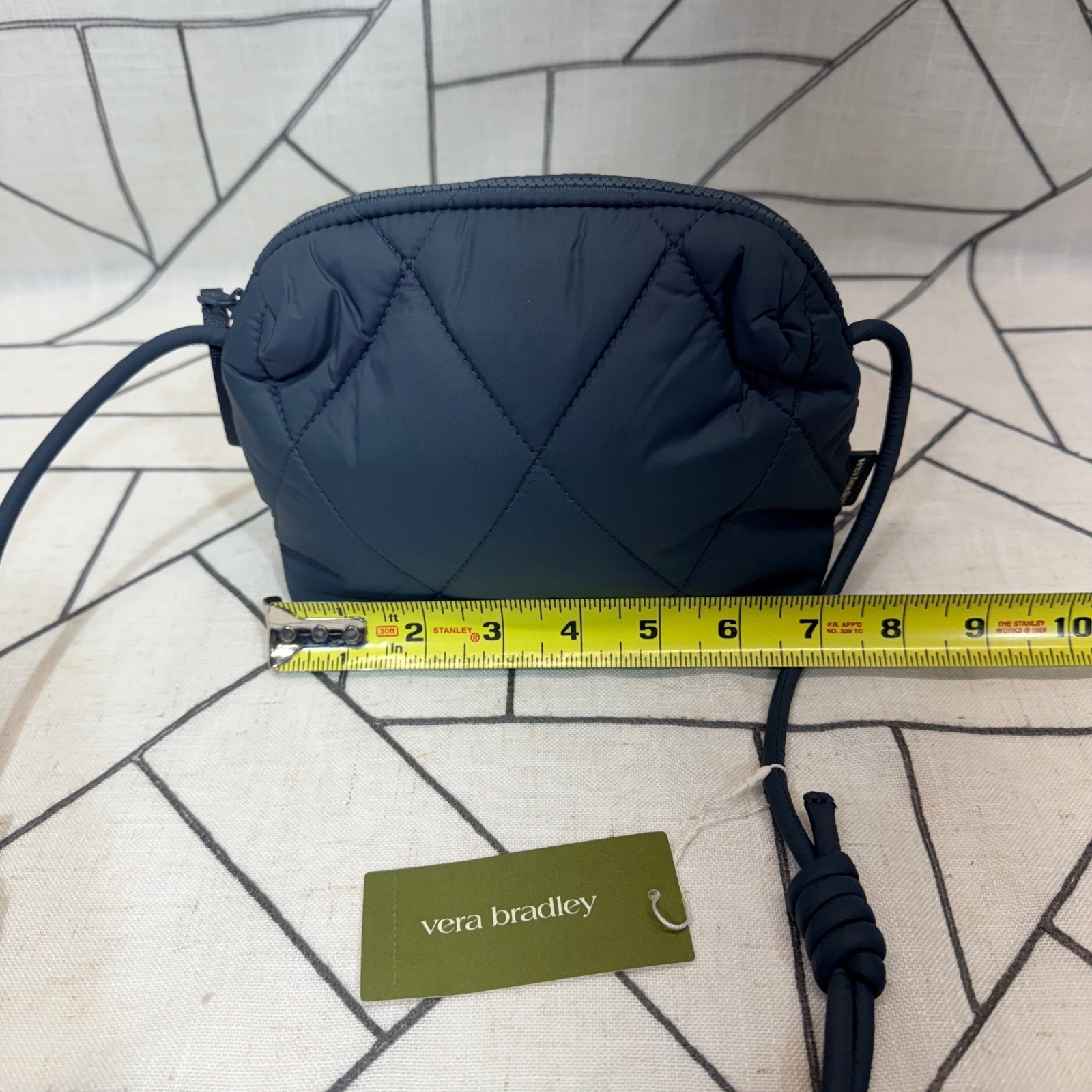 Vera Bradley Crossbody Bag Small Navy Blue Quilted Performance Knotted Strap NWT