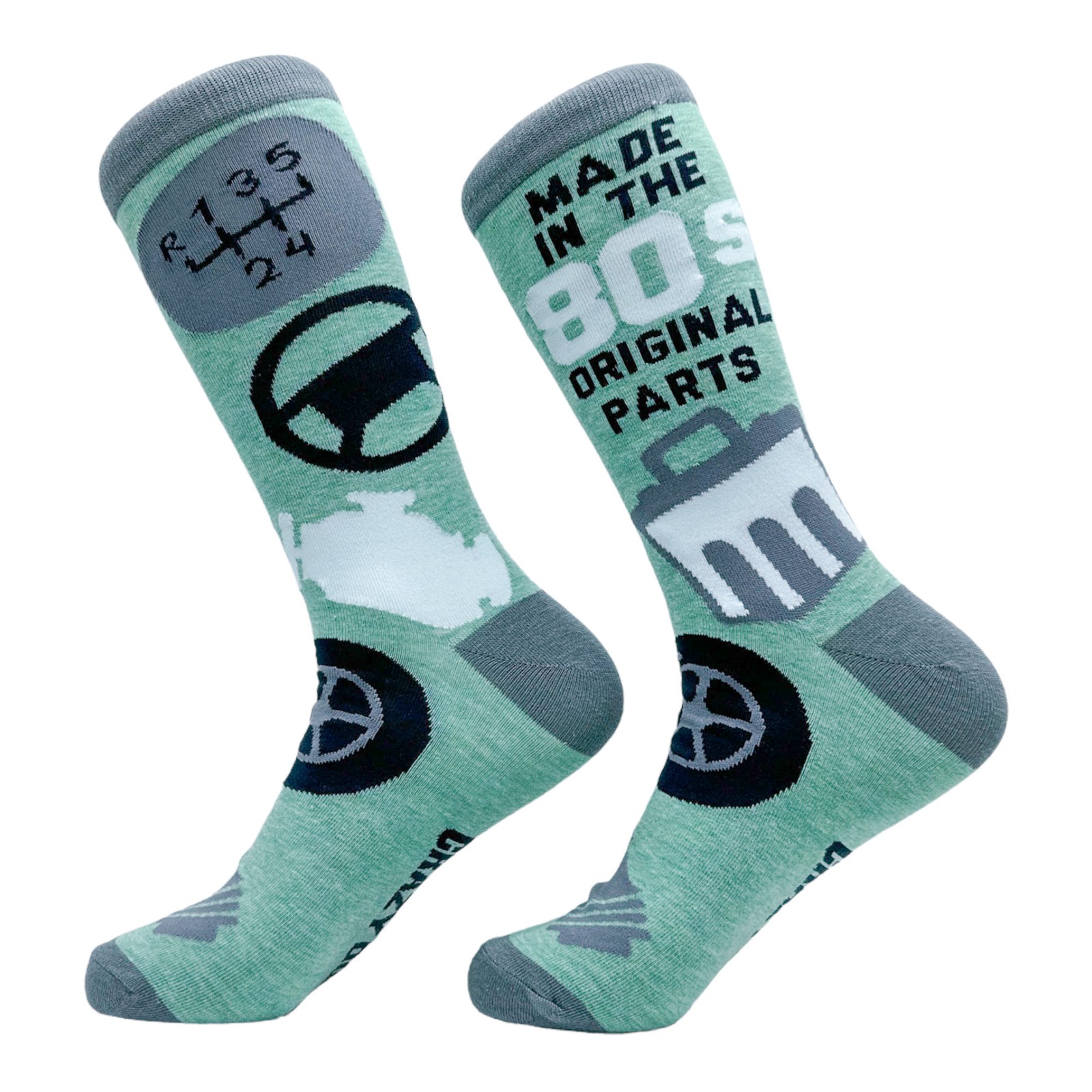 Men’s Made In The 80s Socks Funny Car Parts Mechanic Footwear