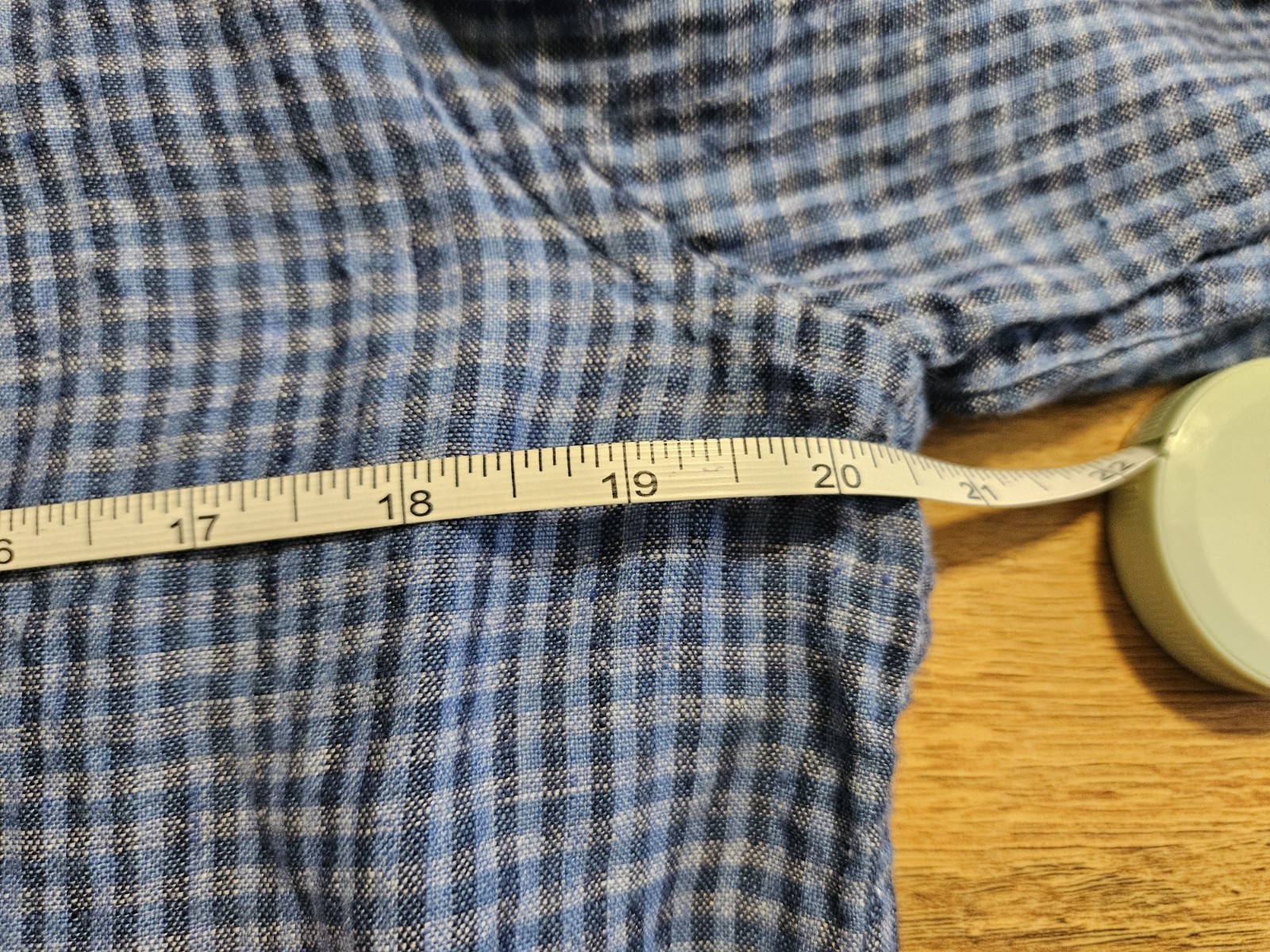 MURANO Baird McNutt Irish Linen gingham check slim fit medium shirt blue