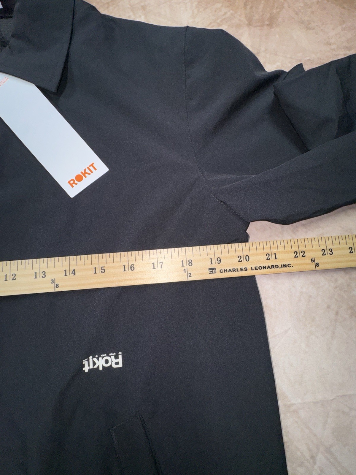 ROKIT Mens Core Lightweight Jacket with Screen Printed Logo Black Small NWT